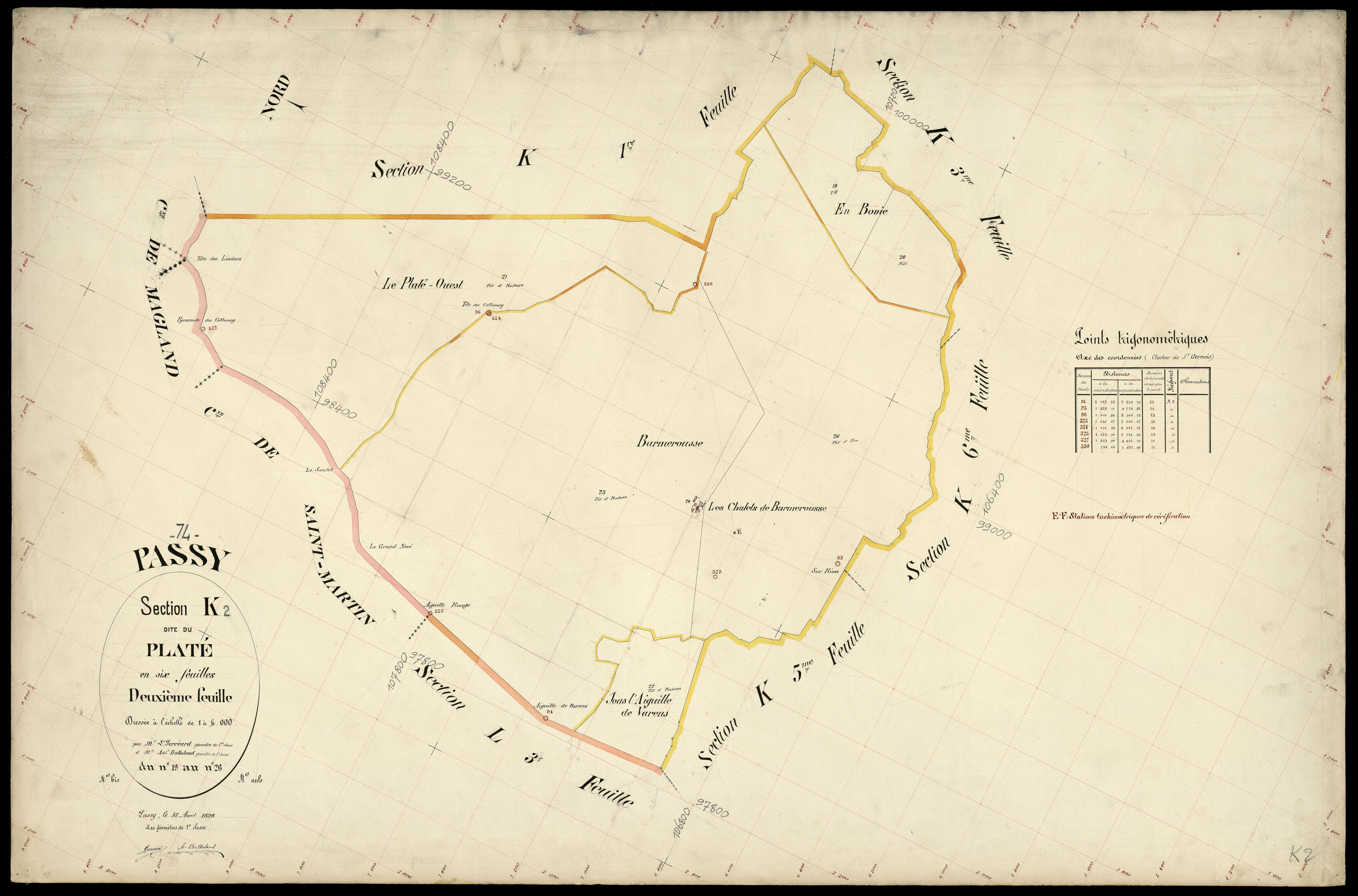 3 P 3 6762 - Feuille n° 3, parcelles n° 27 à 128 - 15 avril 1898
