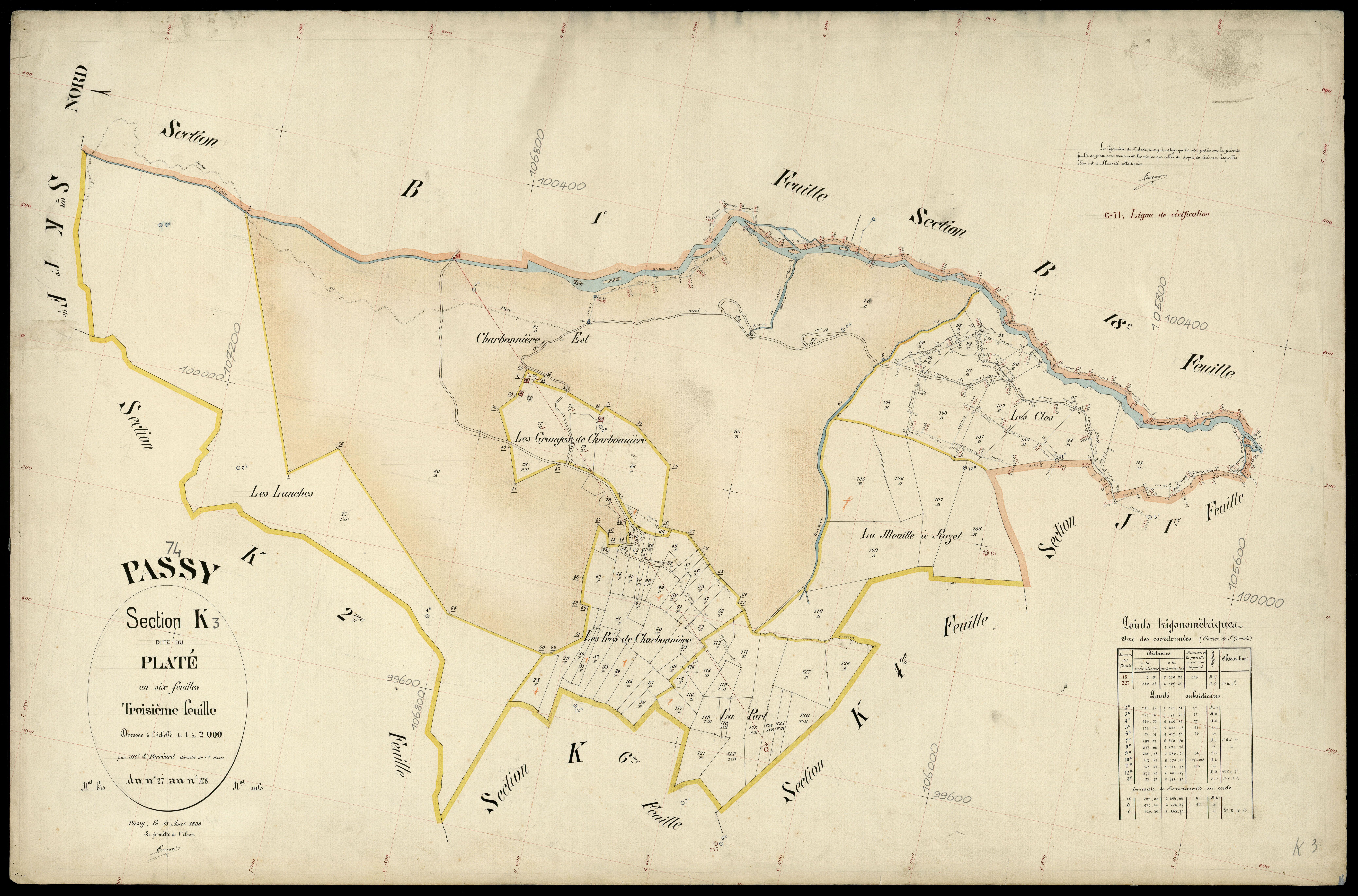 3 P 3 6763 - Feuille n° 4, parcelles n° 129 à 225 - 15 avril 1898