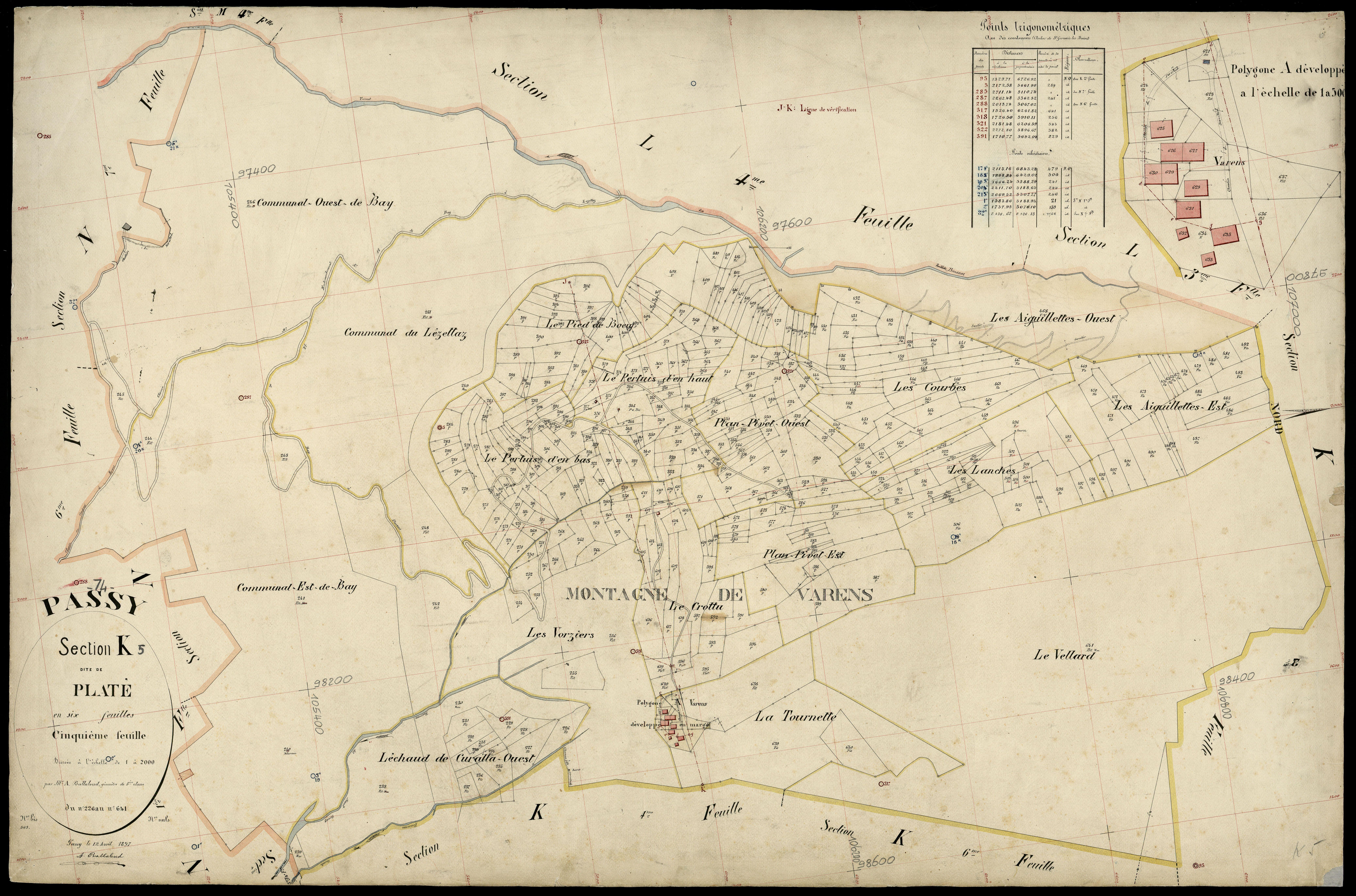 3 P 3 6765 - Feuille n° 6, parcelles n° 642 à 743 - 15 avril 1898