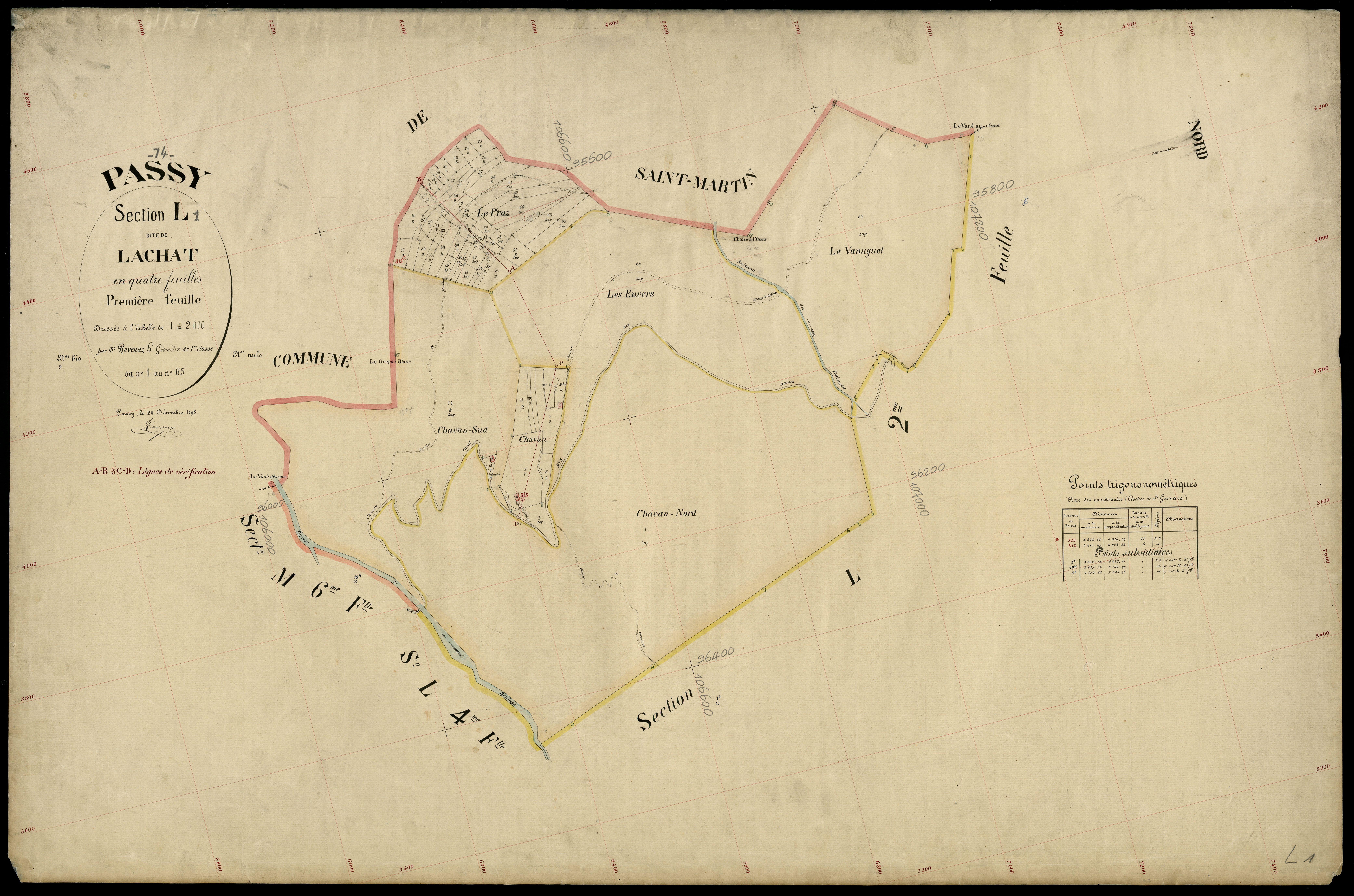 3 P 3 6767 - Feuille n° 2, parcelles n° 66 à 684 - 20 décembre 1898