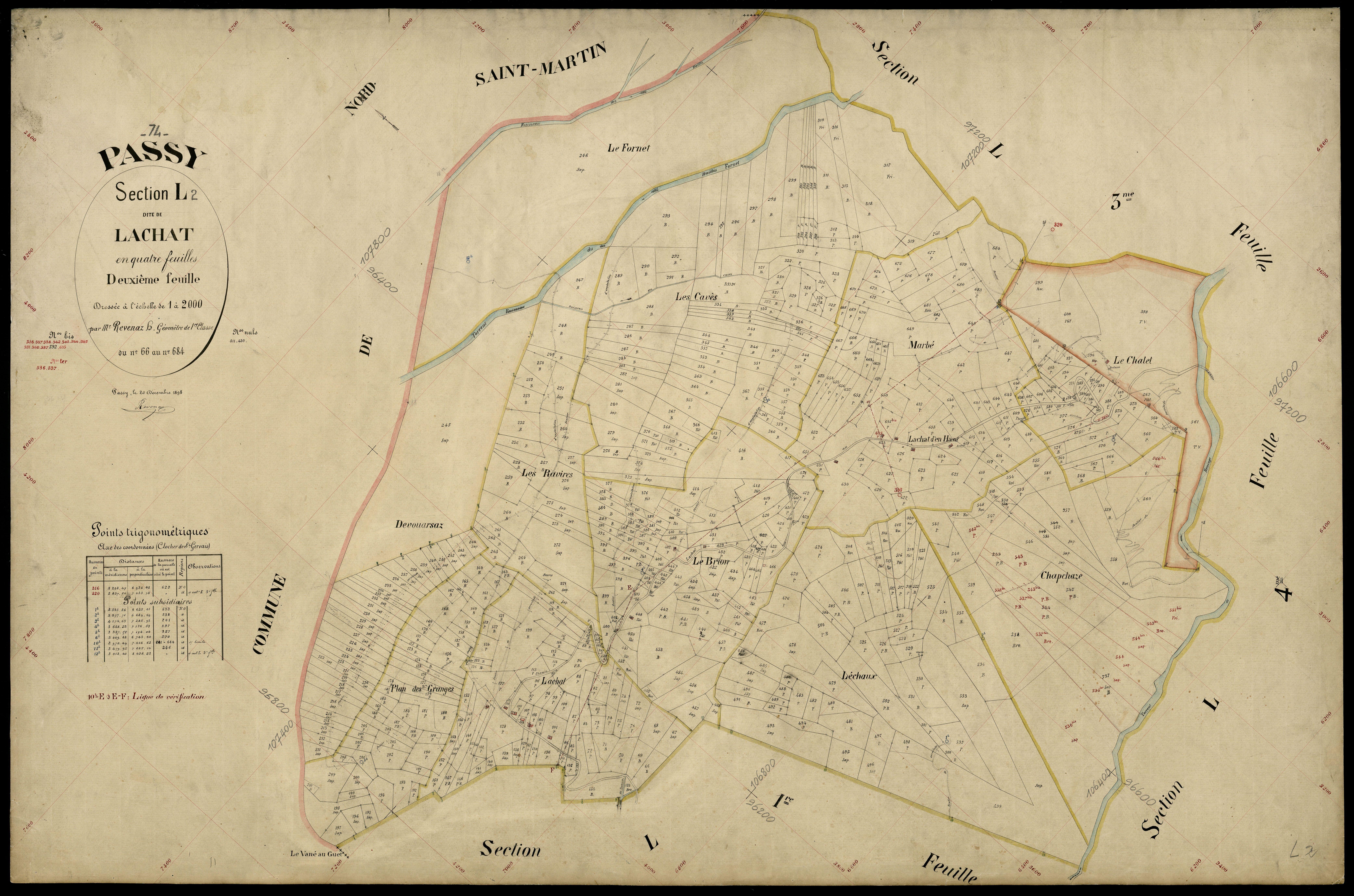 3 P 3 6768 - Feuille n° 3, parcelles n° 685 à 698 - 20 décembre 1898
