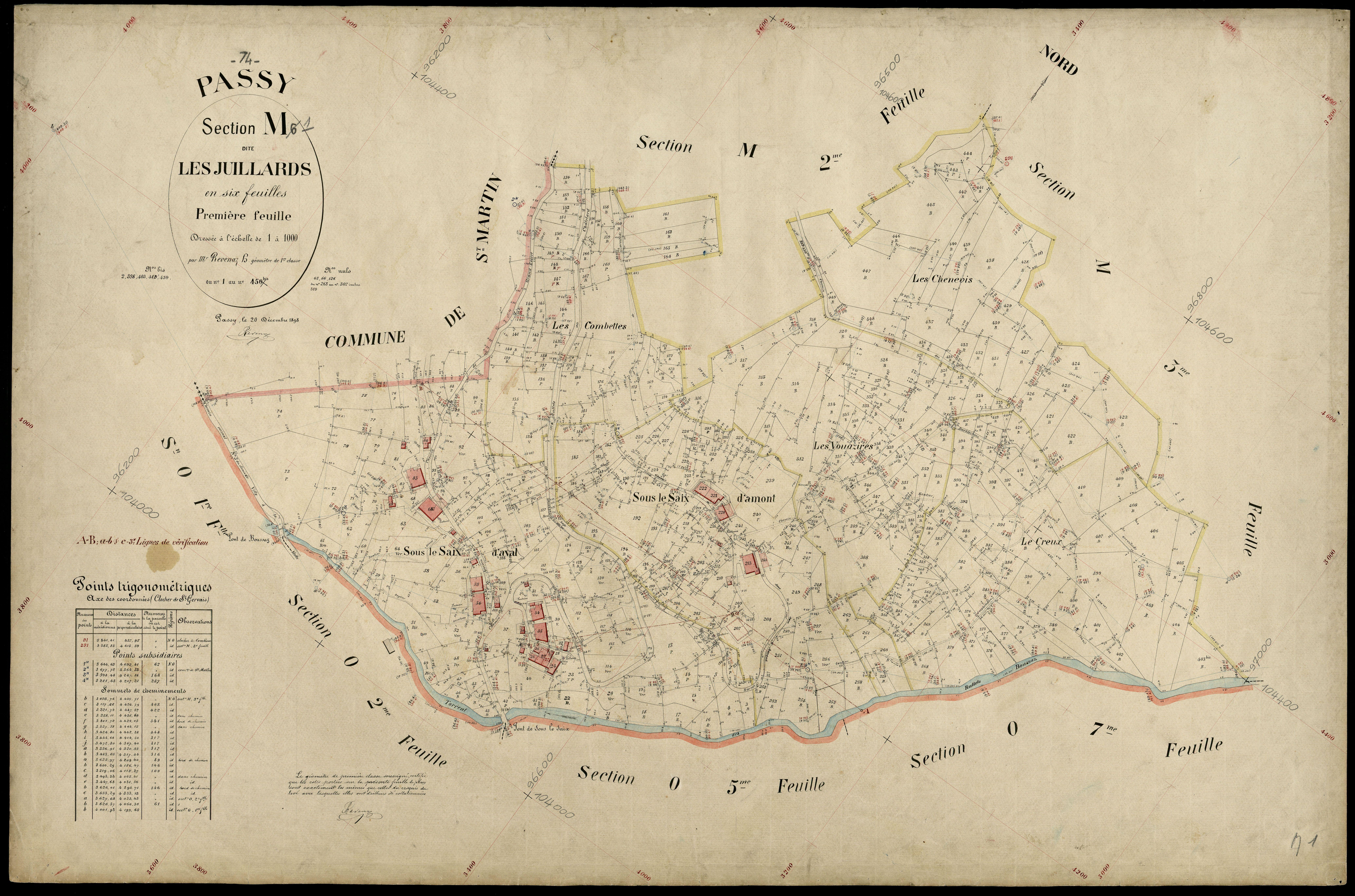 3 P 3 6771 - Feuille n° 2, parcelles n° 451 à 595 - 20 décembre 1898