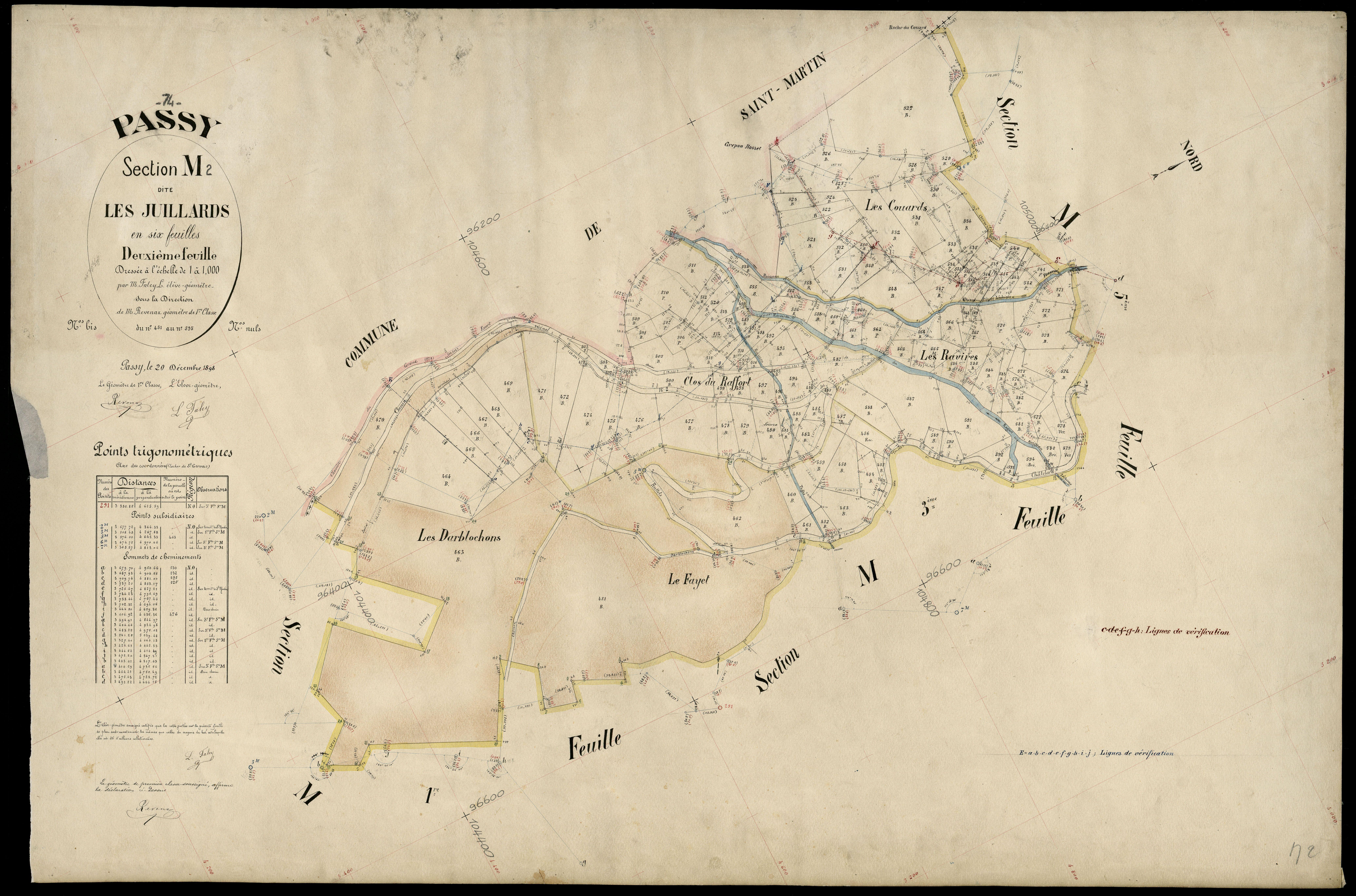 3 P 3 6772 - Feuille n° 3, parcelles n° 596 à 935 - 20 décembre 1898