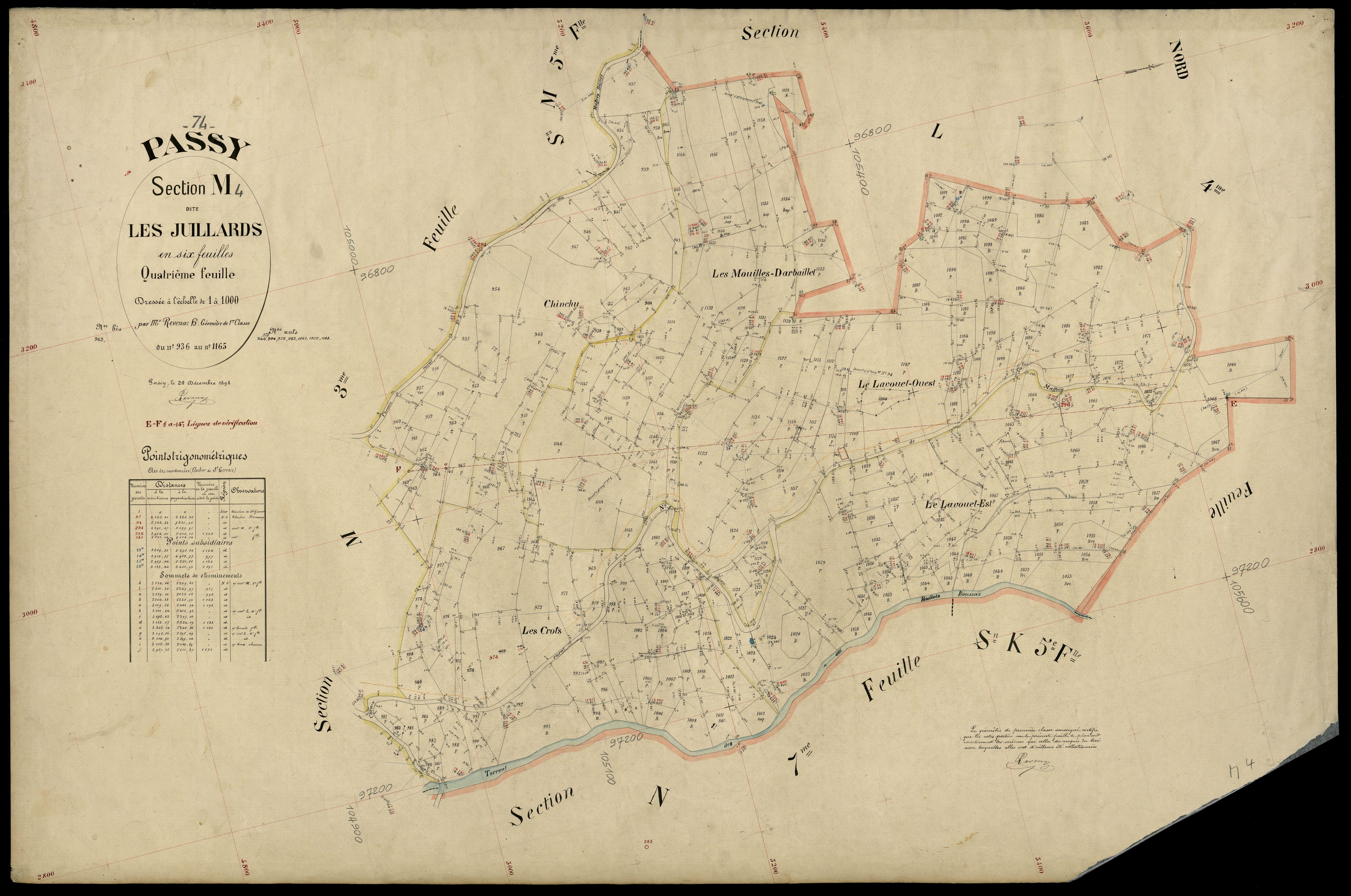 3 P 3 6774 - Feuille n° 5, parcelles n° 1166 à 1524 - 20 décembre 1898