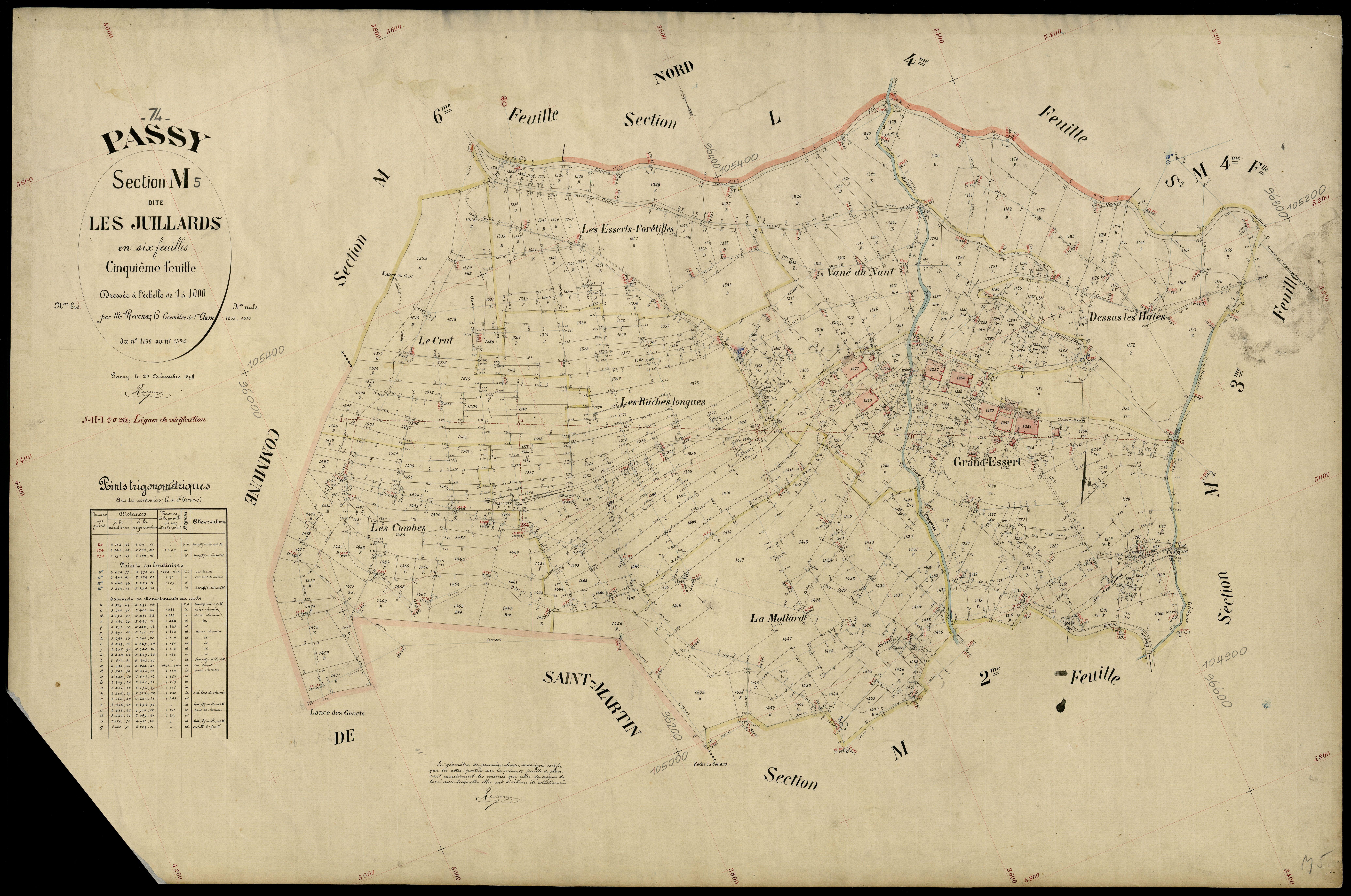 3 P 3 6775 - Feuille n° 6, parcelles n° 1525 à 1710 - 20 décembre 1898