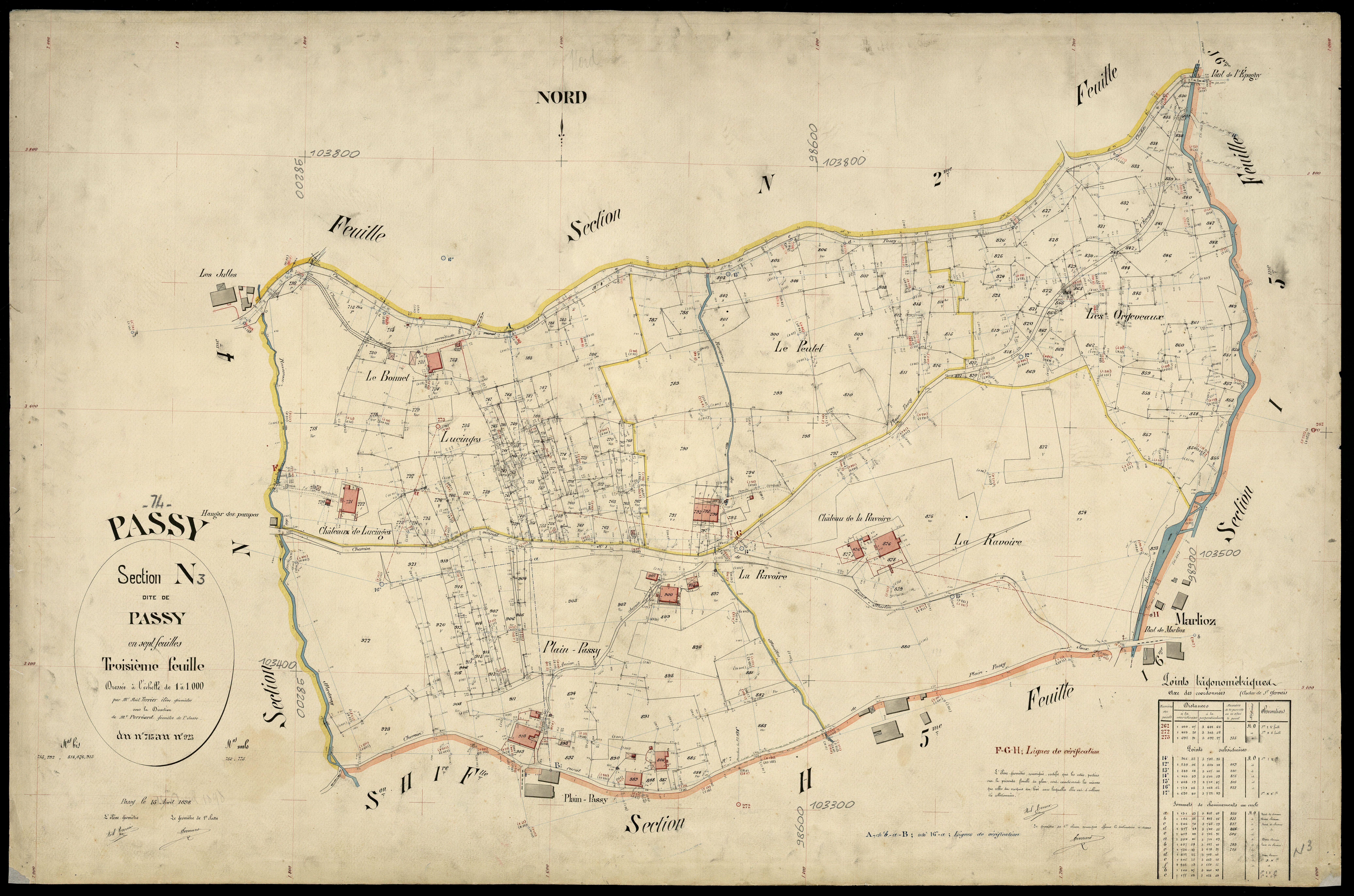 3 P 3 6779 - Feuille n° 4, parcelles n° 924 à 1249 - 15 avril 1898