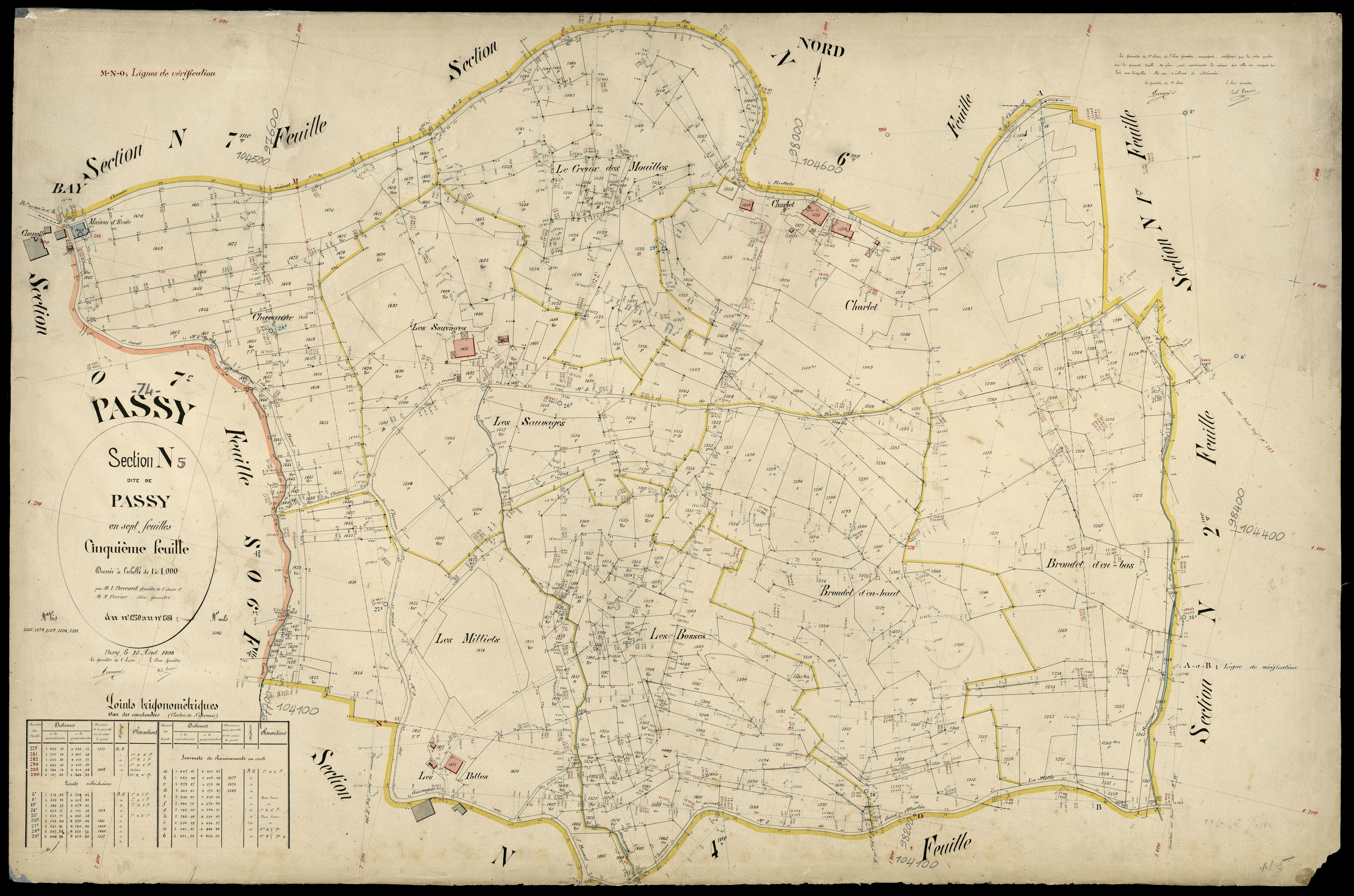 3 P 3 6781 - Feuille n° 6, parcelles n° 1585 à 1760 - 15 avril 1898