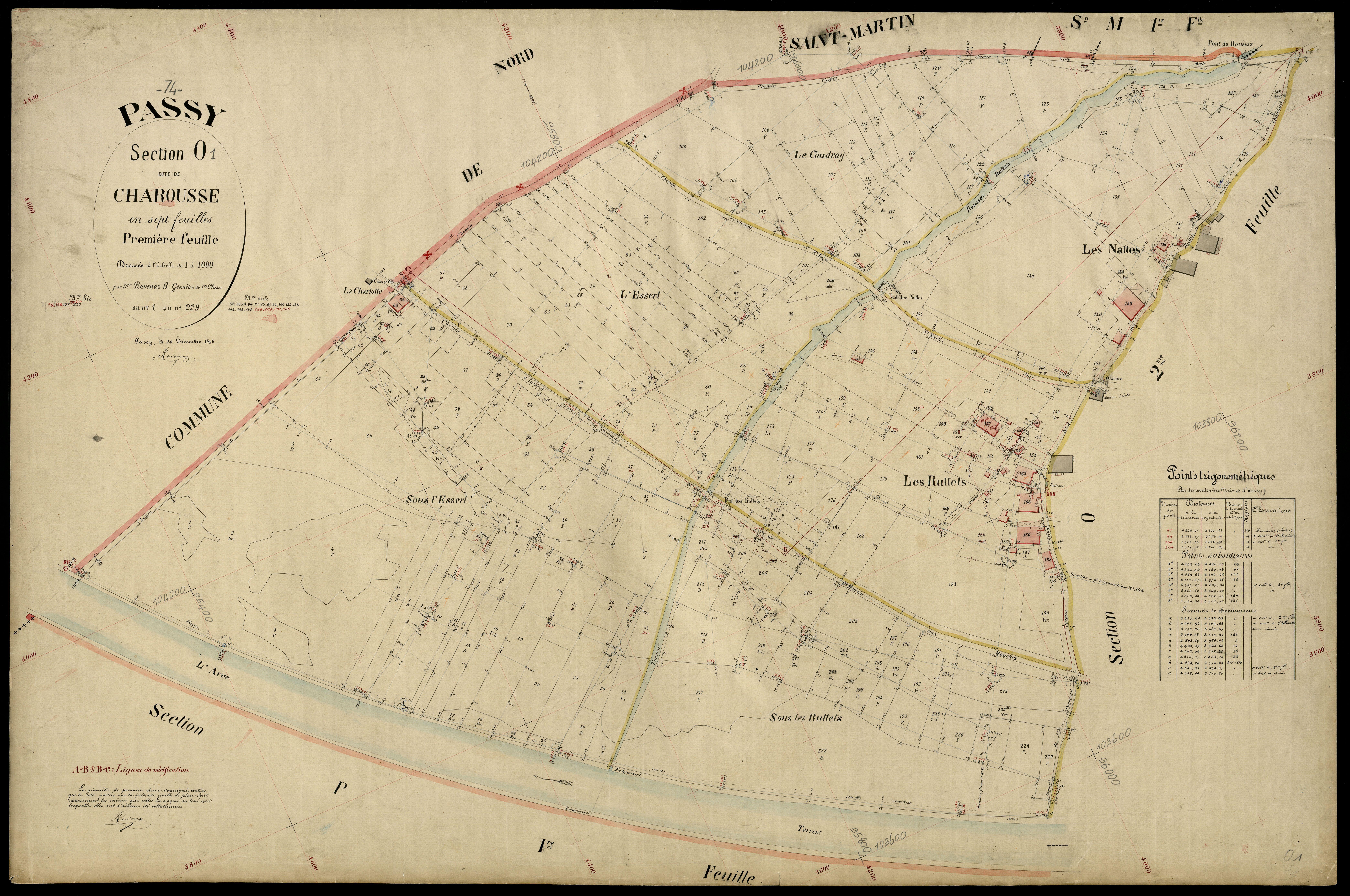 3 P 3 6784 - Feuille n° 2, parcelles n° 230 à 471 - 20 décembre 1898