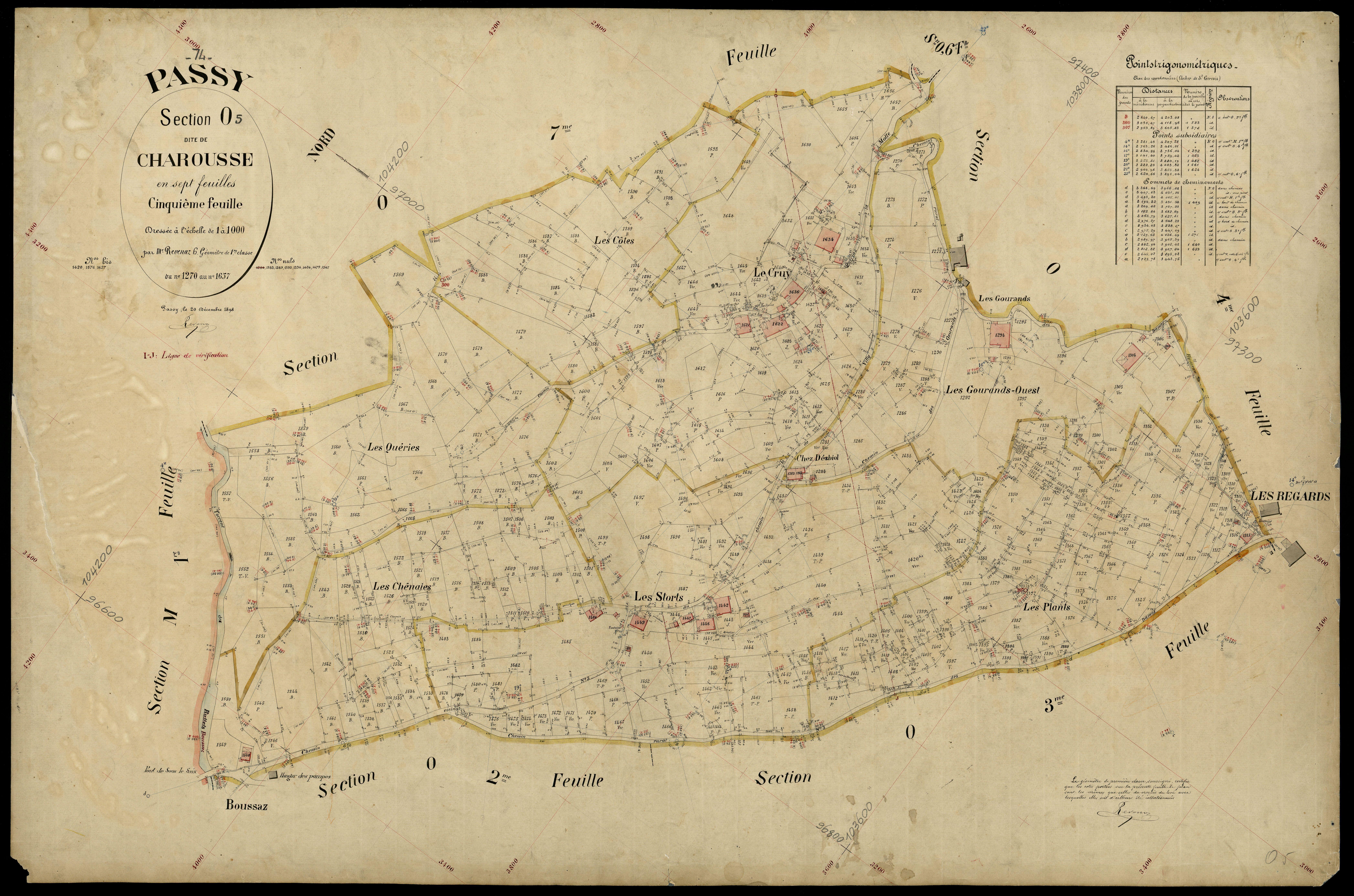 3 P 3 6788 - Feuille n° 6, parcelles n° 1658 à 1743 - 20 décembre 1898