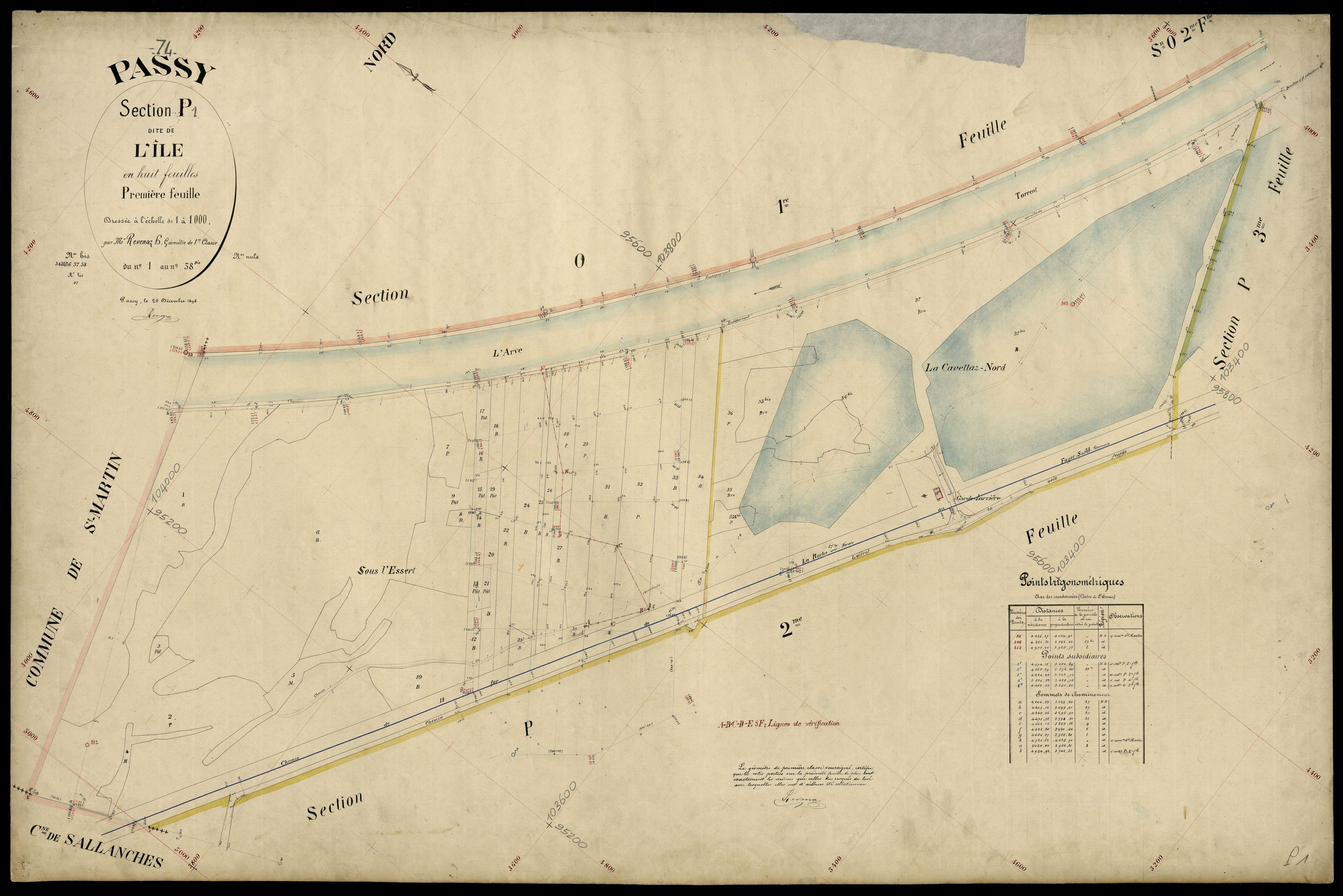 3 P 3 6791 - Feuille n° 2, parcelles n° 39 à 95 - 20 décembre 1898