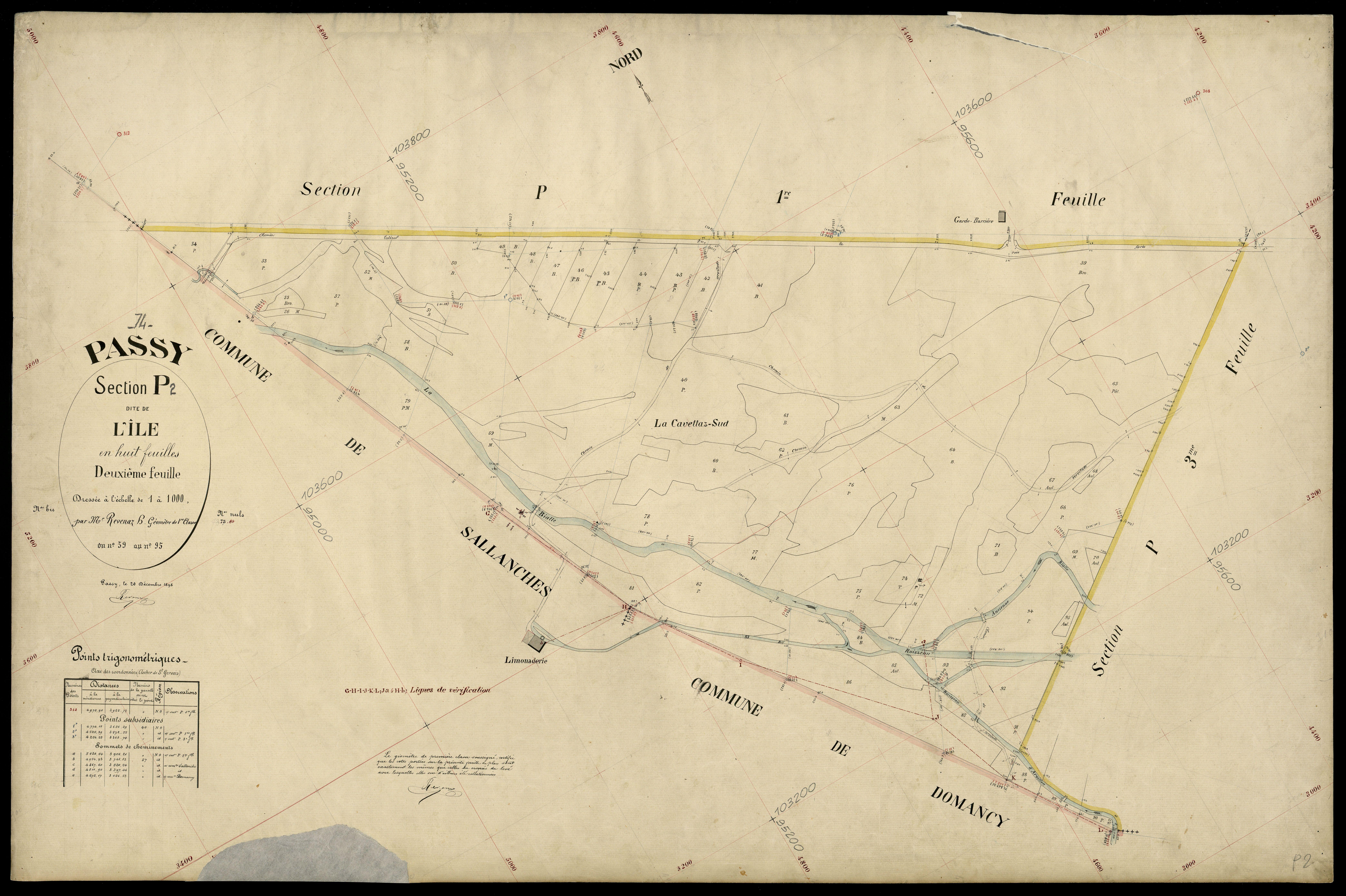 3 P 3 6792 - Feuille n° 3, parcelles n° 96 à 355 - 20 décembre 1898