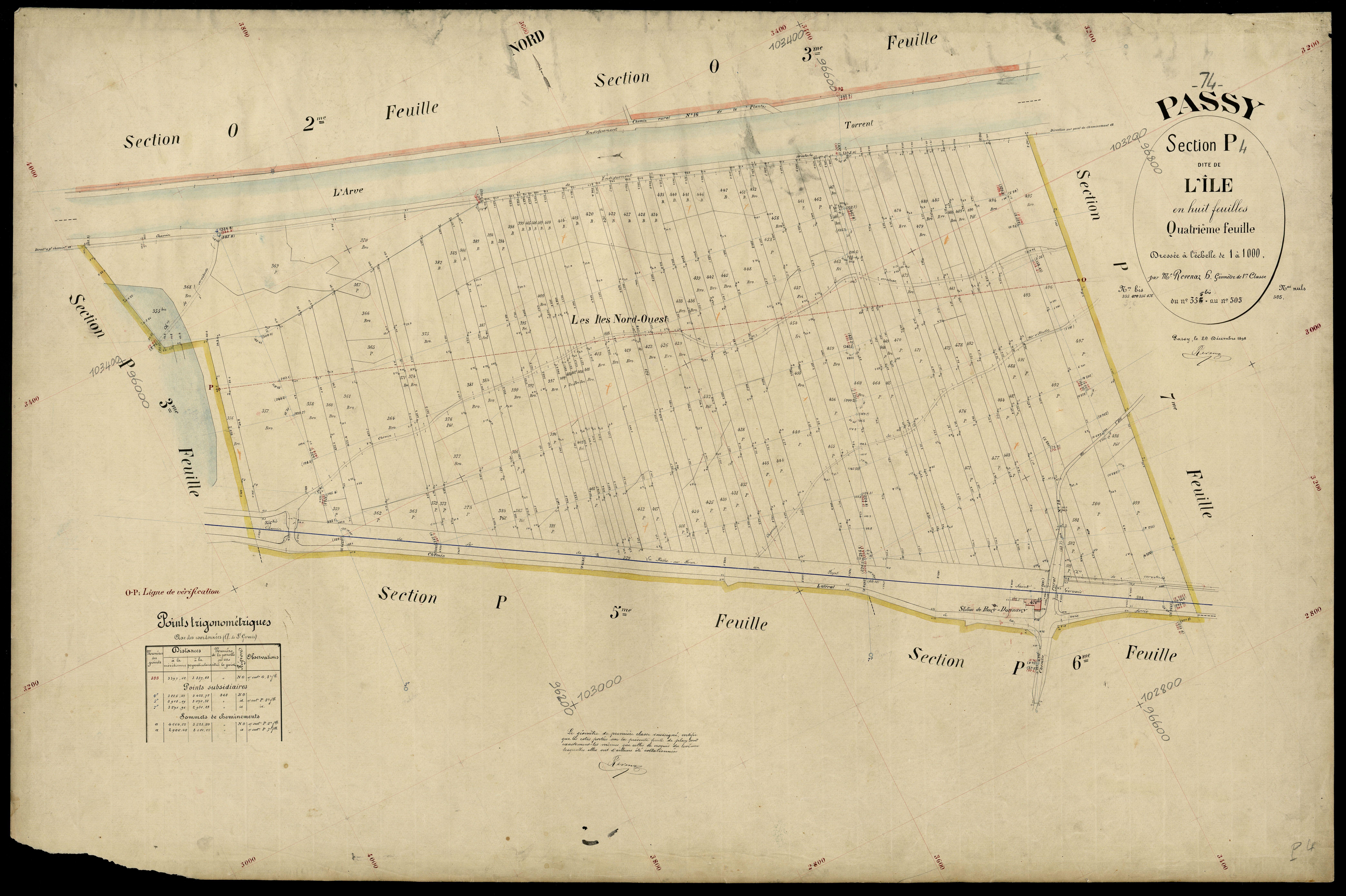 3 P 3 6794 - Feuille n° 5, parcelles n° 506 à 637 - 20 décembre 1898