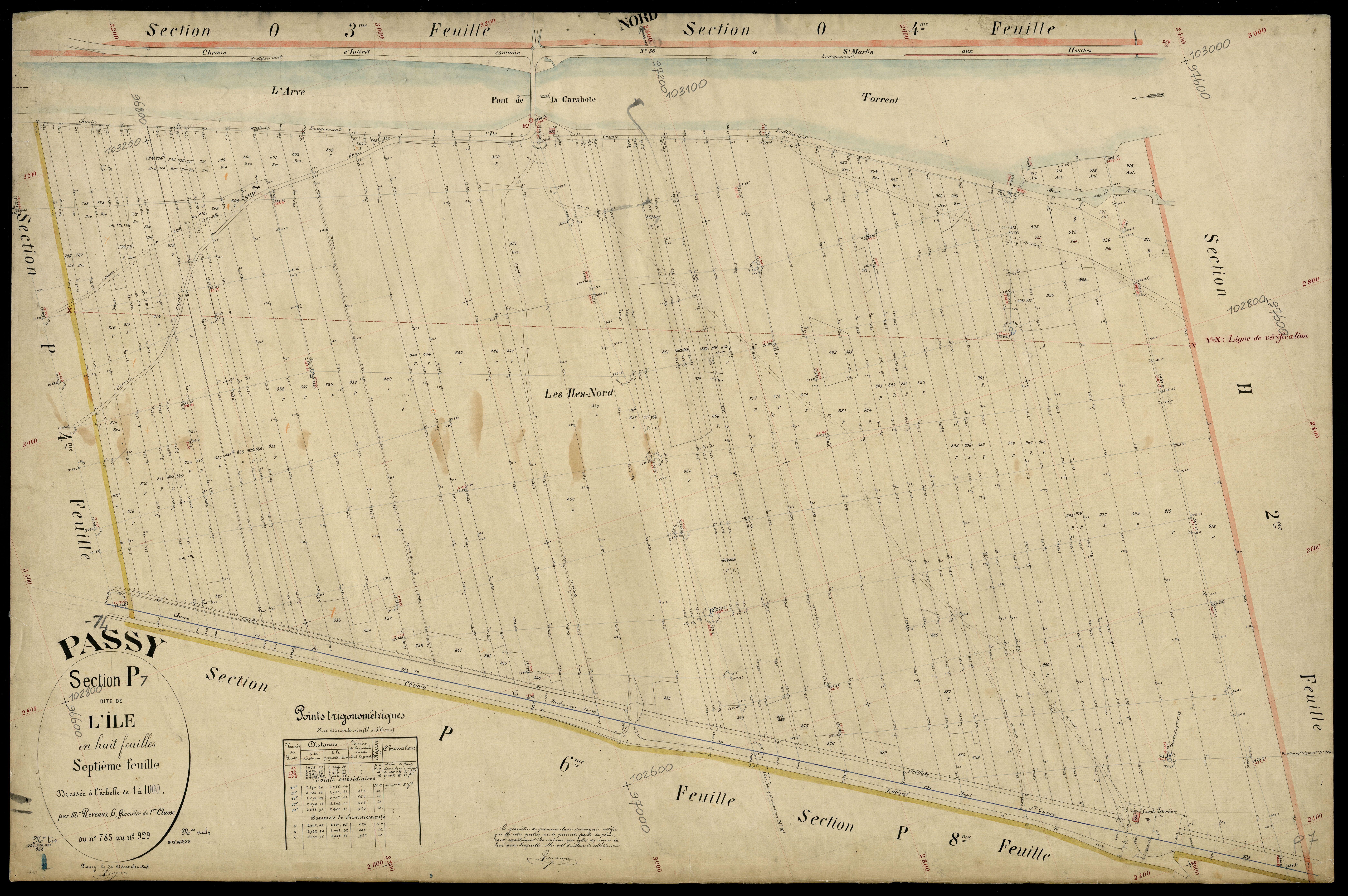 3 P 3 6797 - Feuille n° 8, parcelles n° 930 à 1000 - 20 décembre 1898