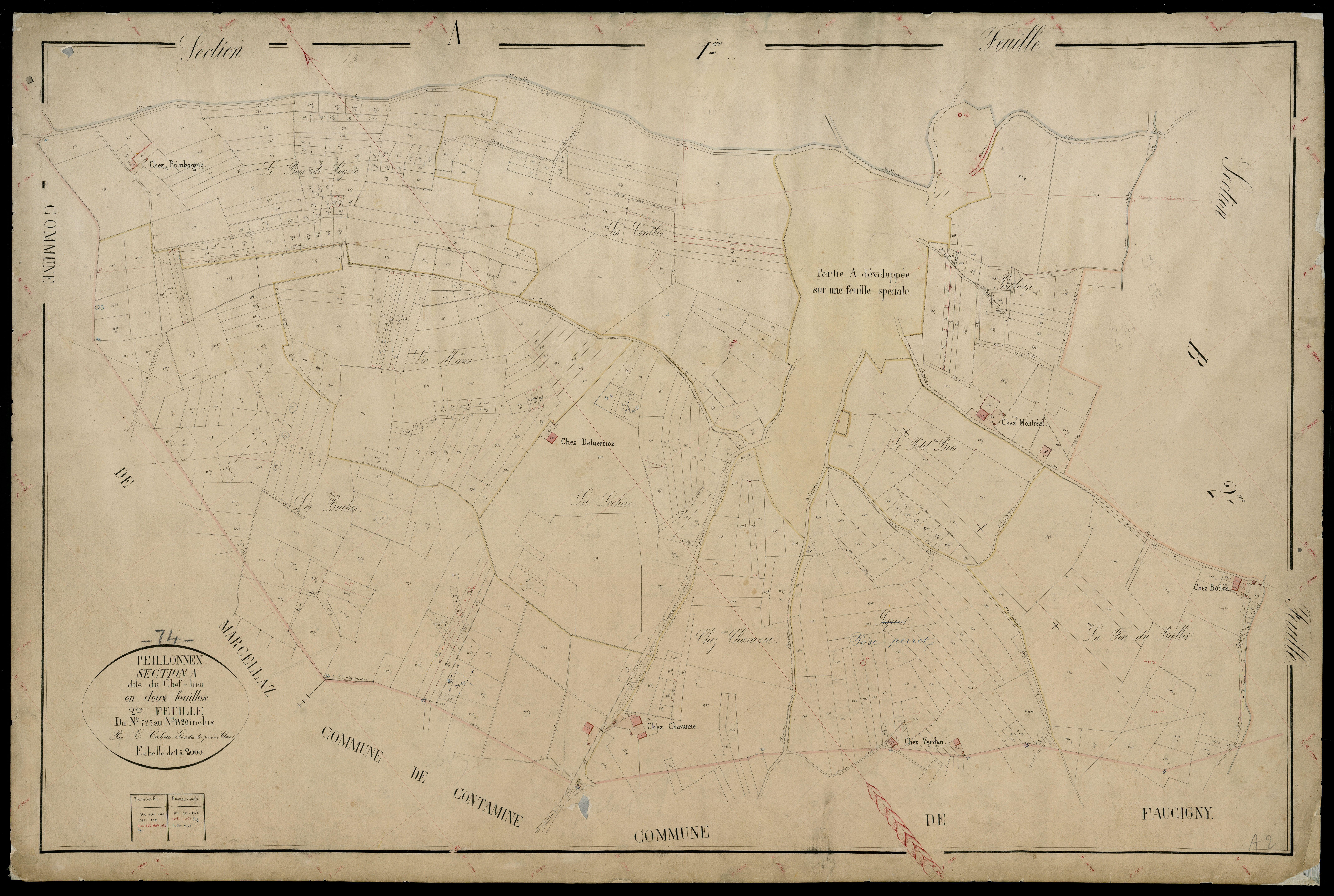 3 P 3 6805 - Feuille n° 2 bis, parcelles n° 1108 à 1271 -