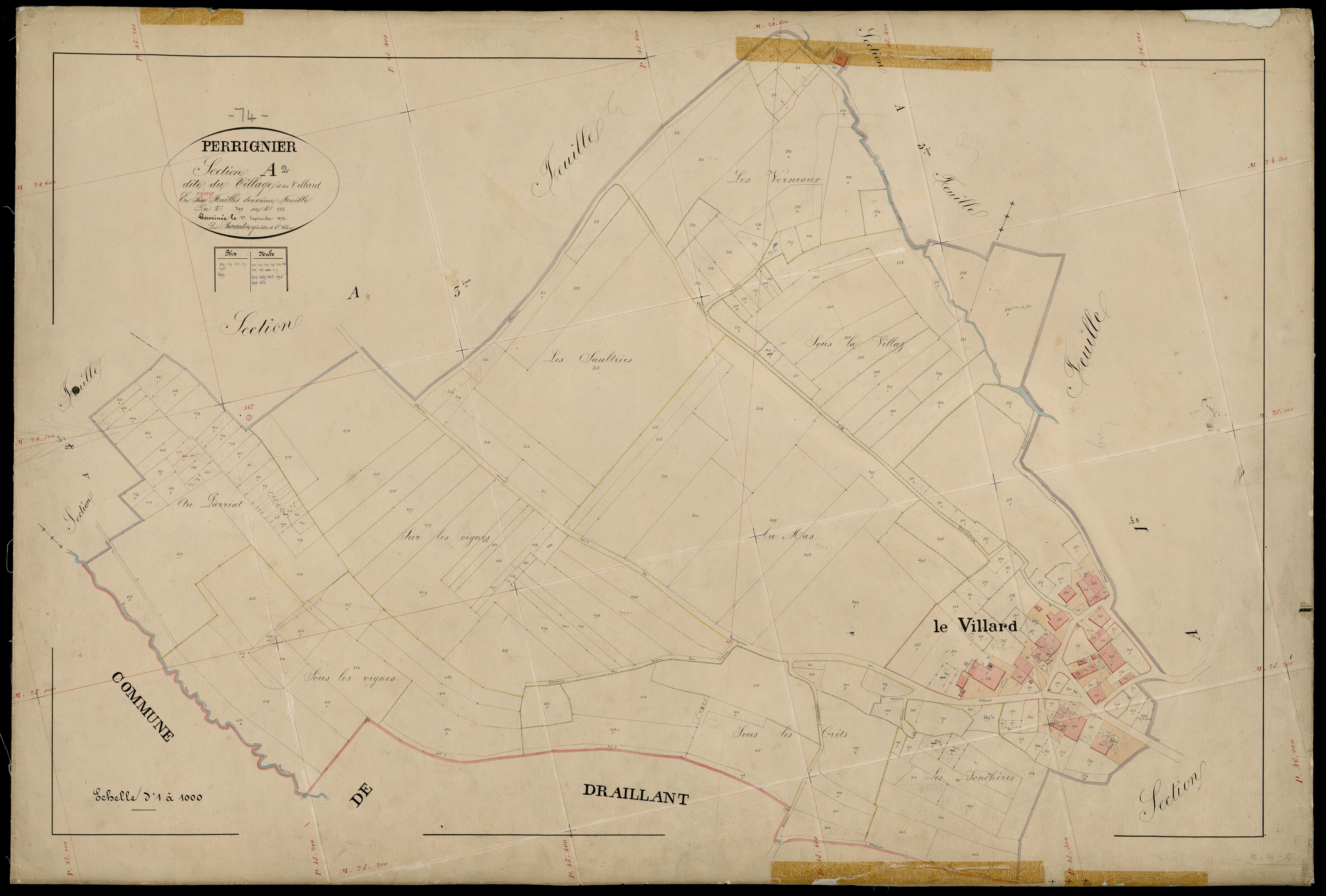 3 P 3 6814 - Feuille n° 3, parcelles n° 556 à 868 - 15 avril 1873