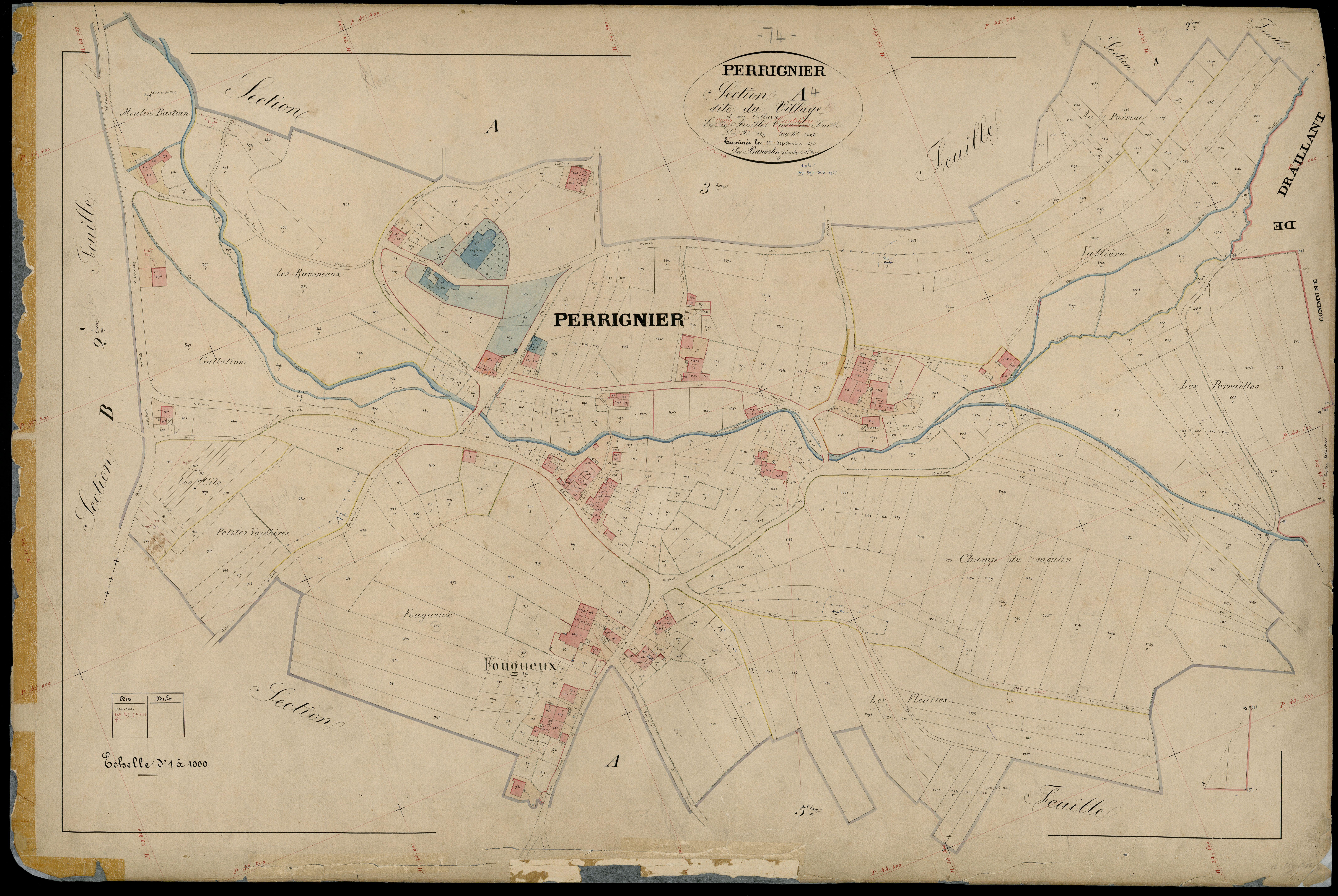 3 P 3 6816 - Feuille n° 5, parcelles n° 1407 à 1818 - 1er septembre 1872