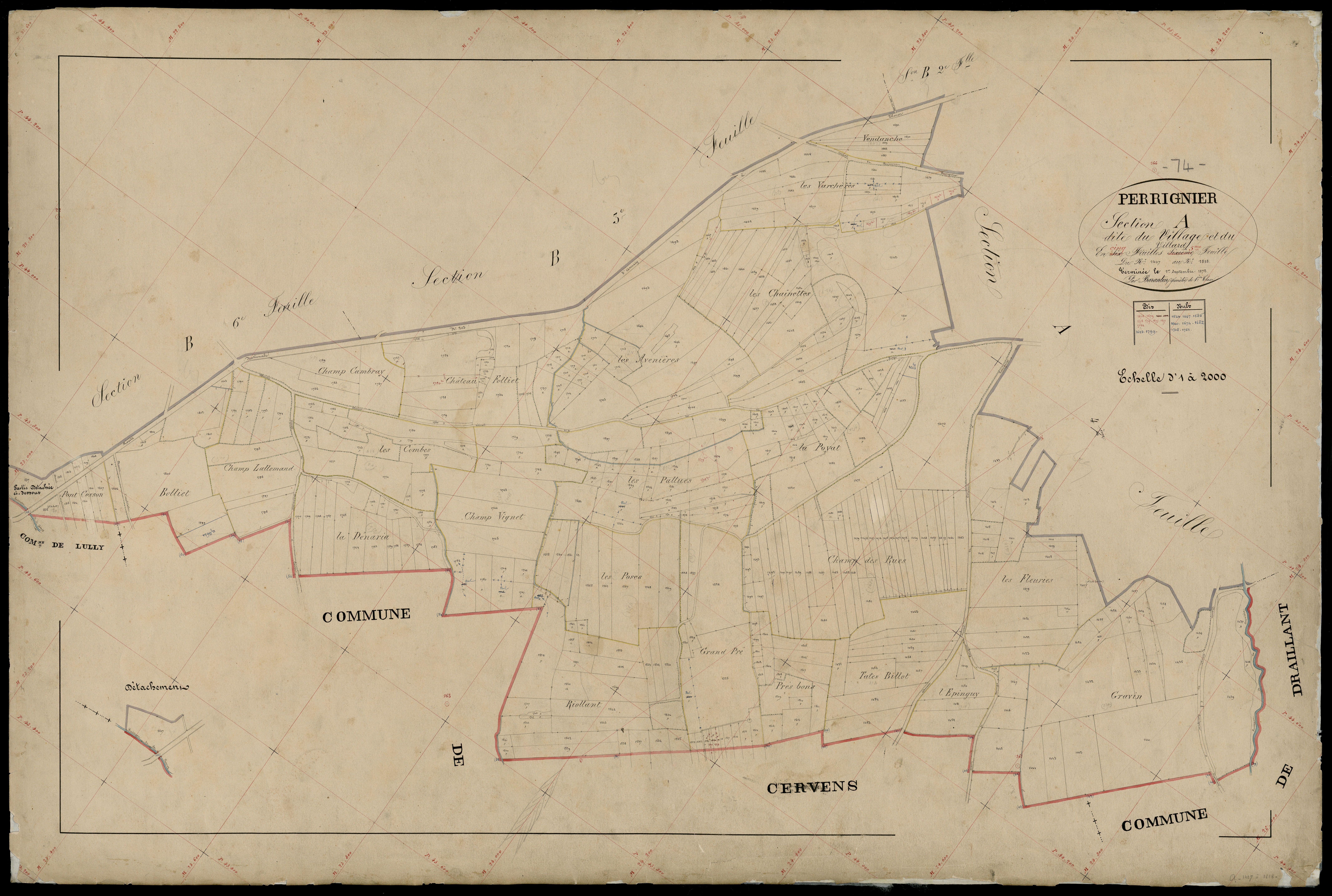 Section B : Brécorrans et Le Petit Lieu - 1872-1873