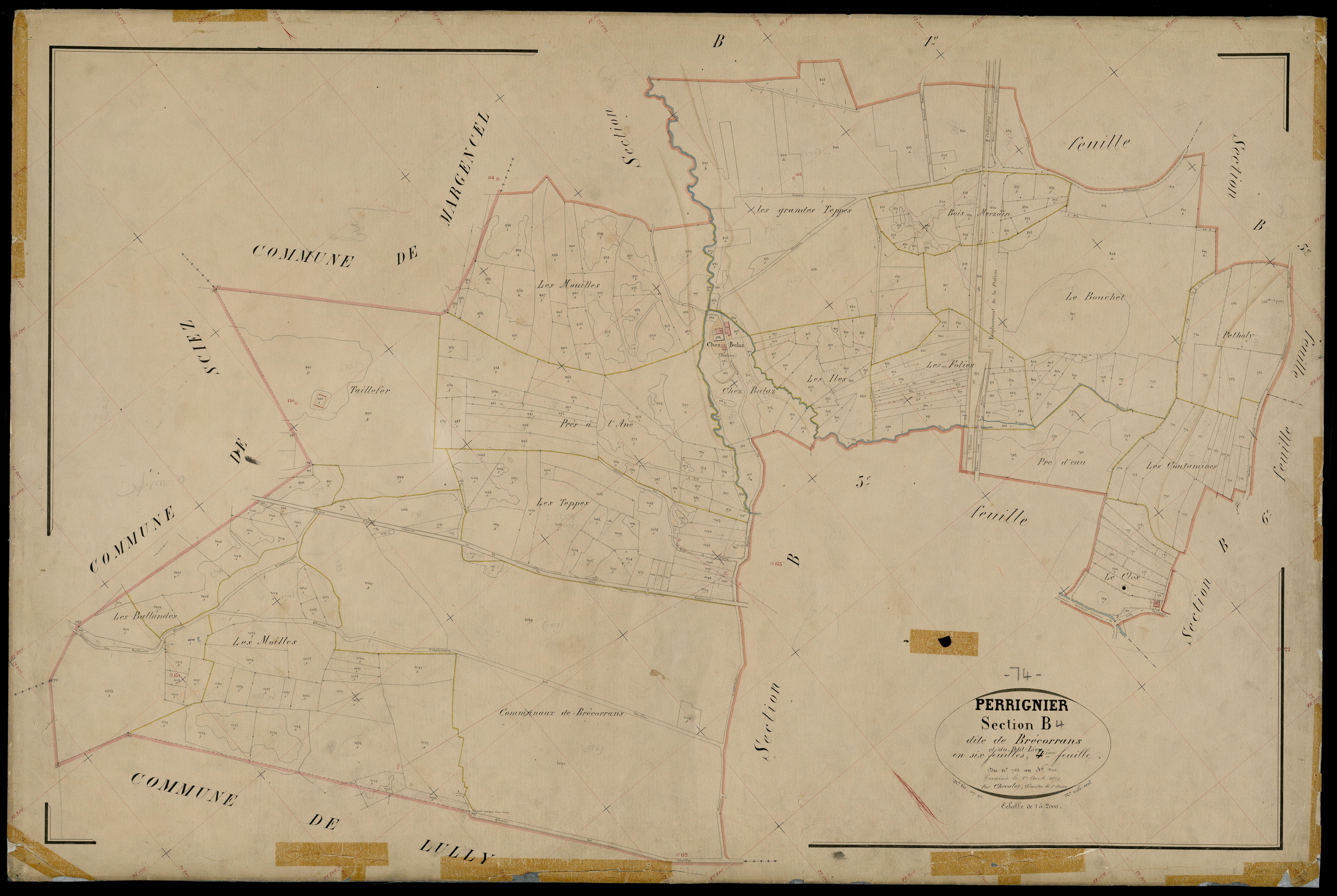 3 P 3 6821 - Feuille n° 5, parcelles n° 1102 à 1336 - 1er septembre 1872
