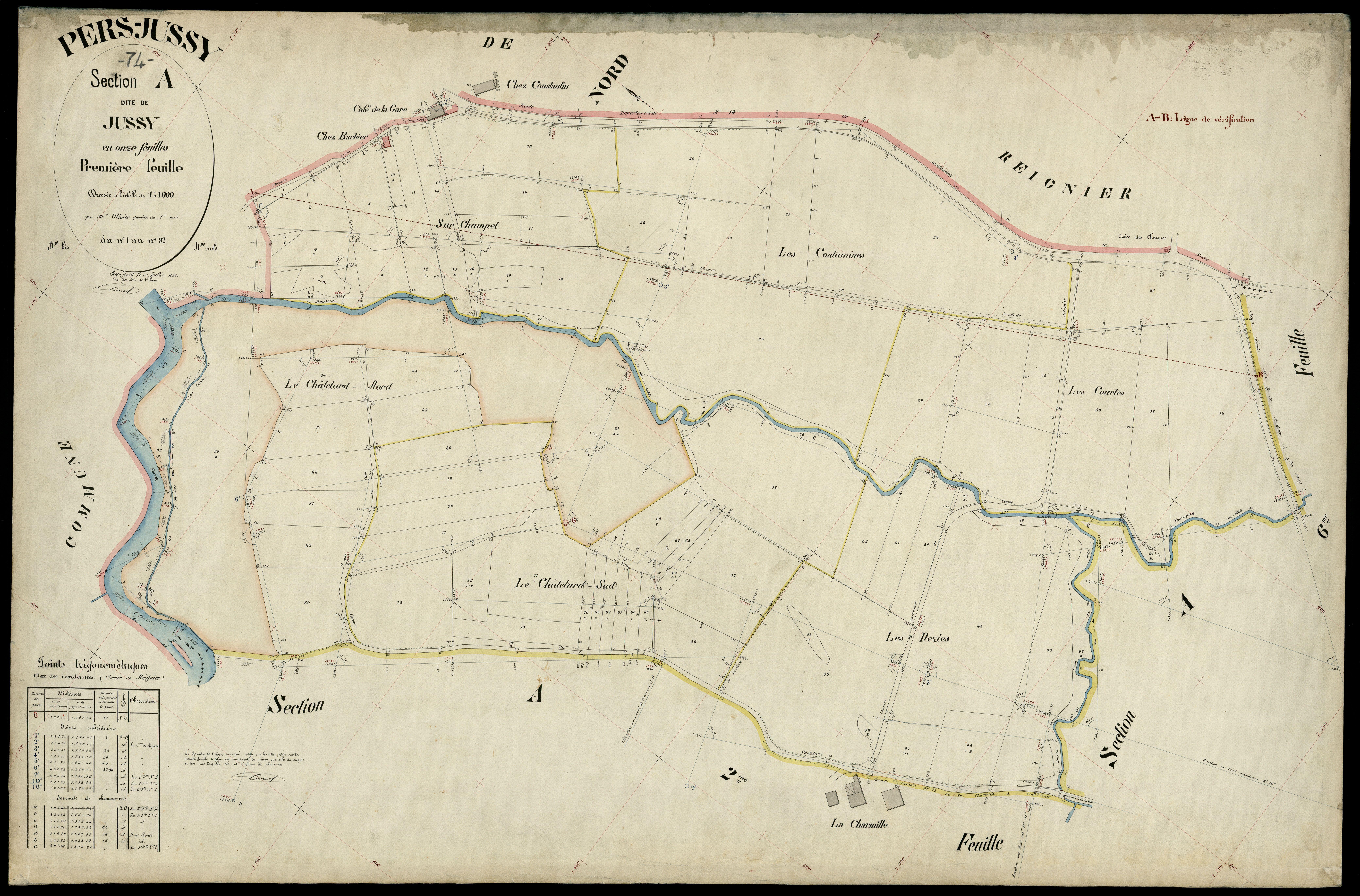 3 P 3 6825 - Feuille n° 2, parcelles n° 93 à 213 - 25 juillet 1896
