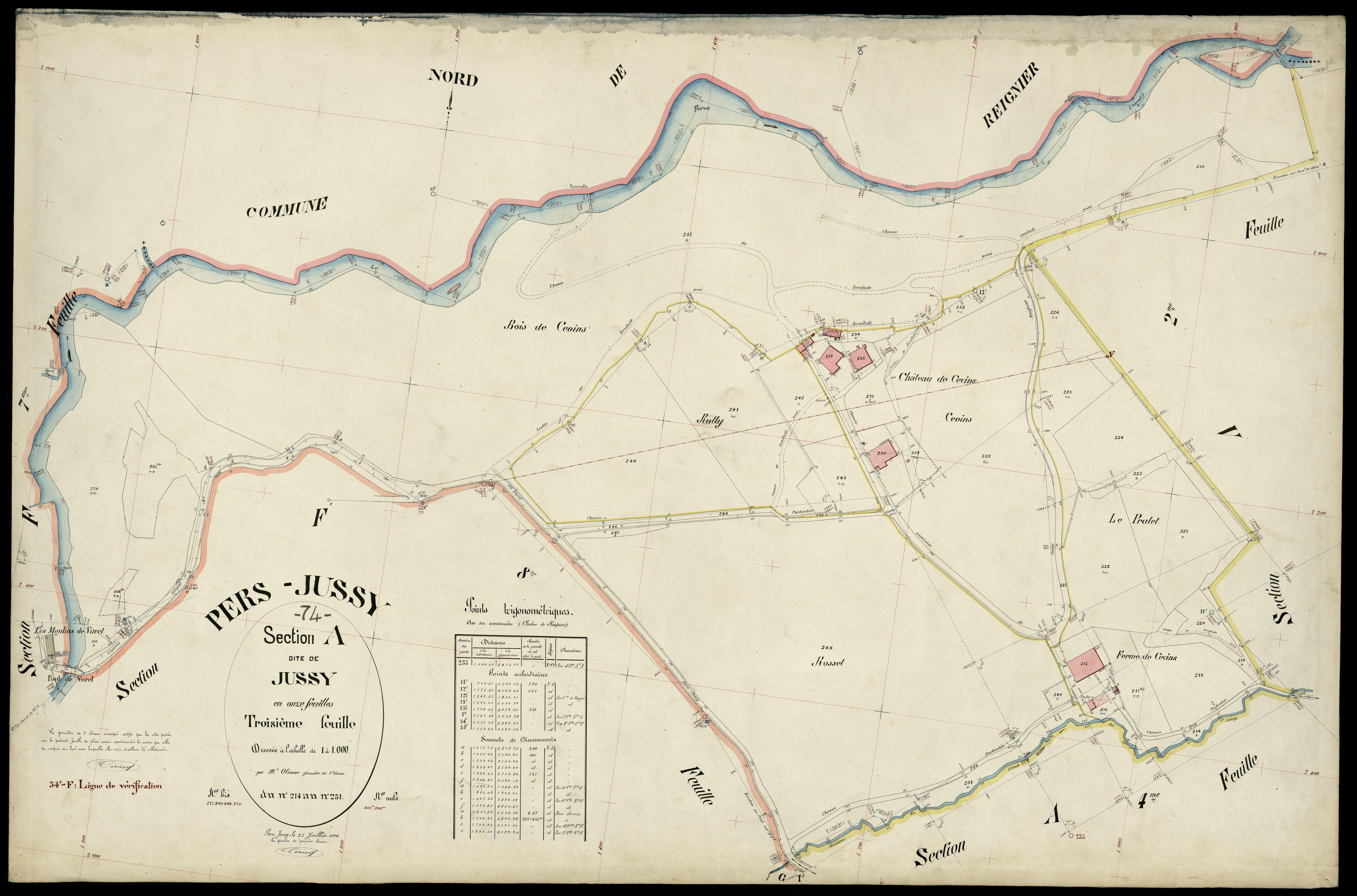 3 P 3 6827 - Feuille n° 4, parcelles n° 252 à 428 - 25 juillet 1896