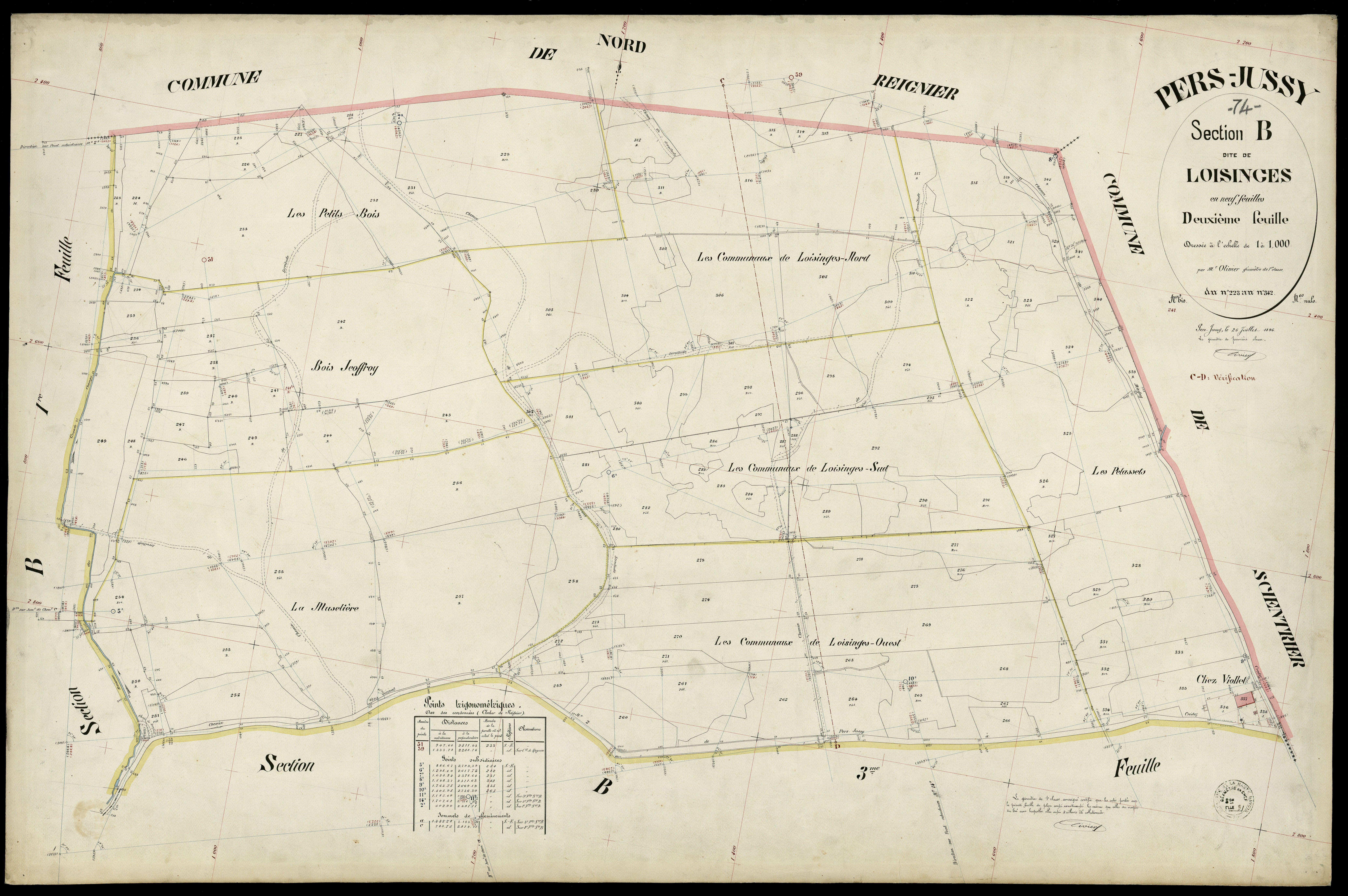 3 P 3 6837 - Feuille n° 3, parcelles n° 343 à 512 - 25 juillet 1896