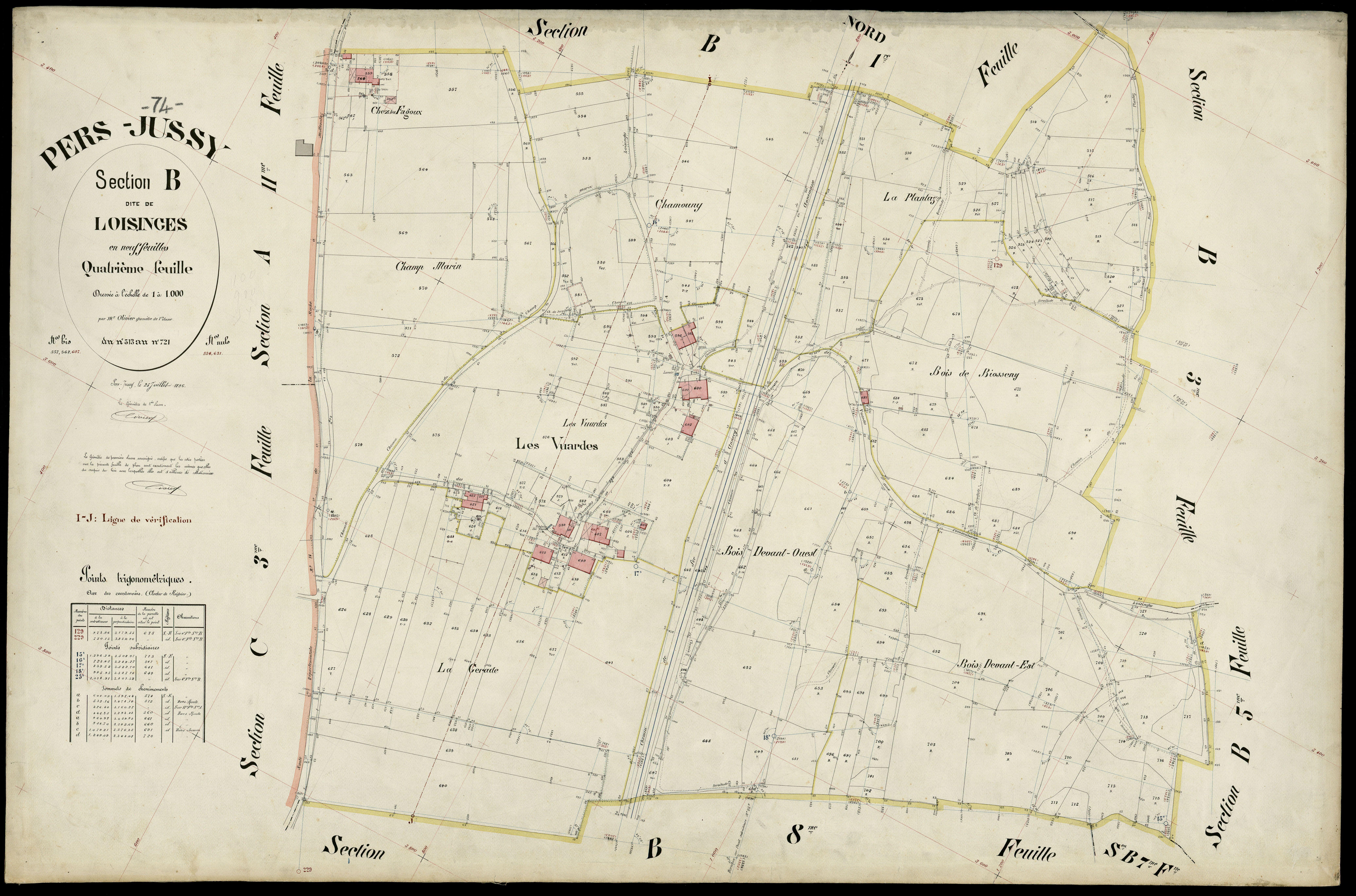 3 P 3 6839 - Feuille n° 5, parcelles n° 722 à 824 - 25 juillet 1896