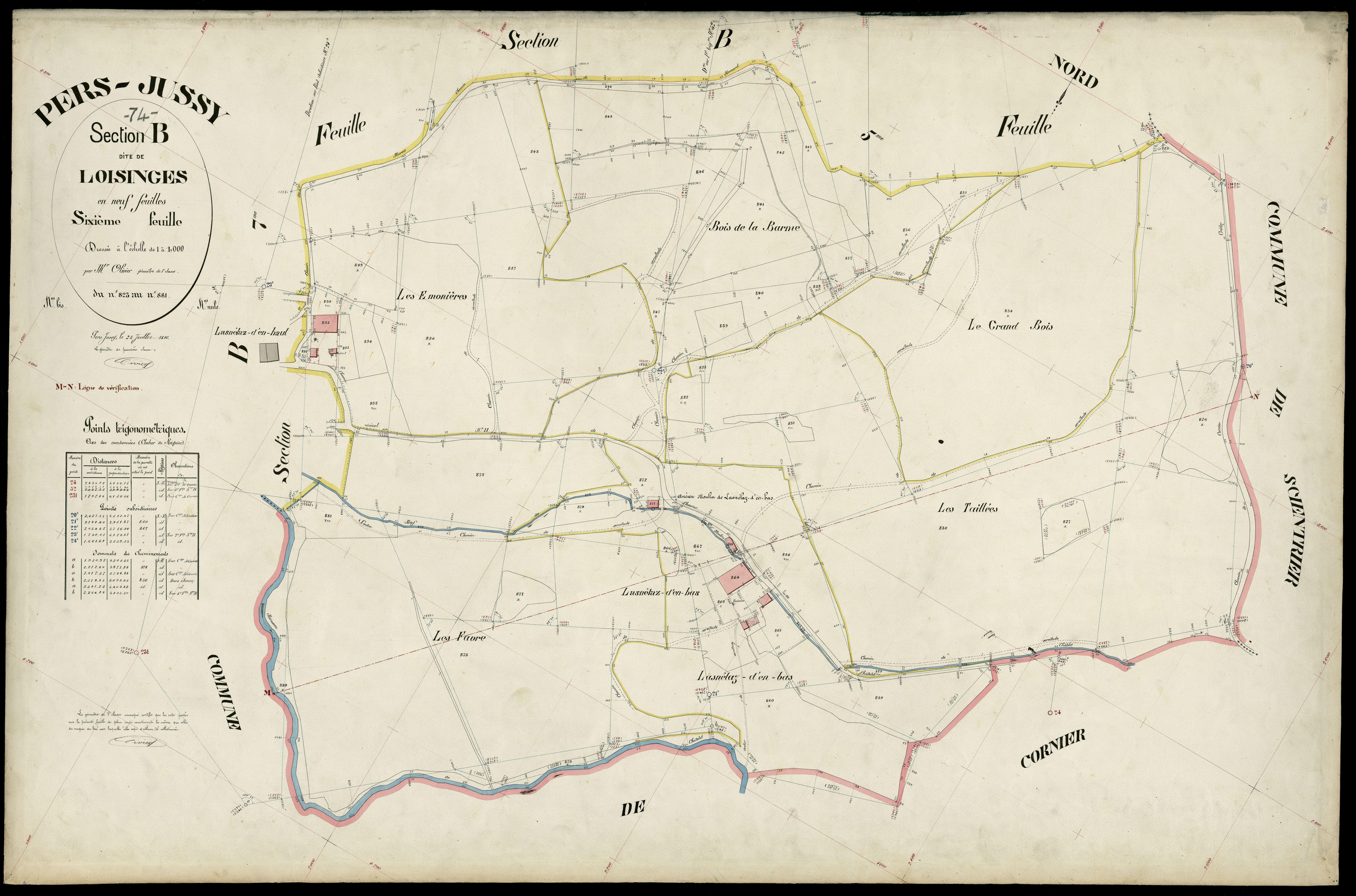 3 P 3 6841 - Feuille n° 7, parcelles n° 882 à 981 - 25 juillet 1896