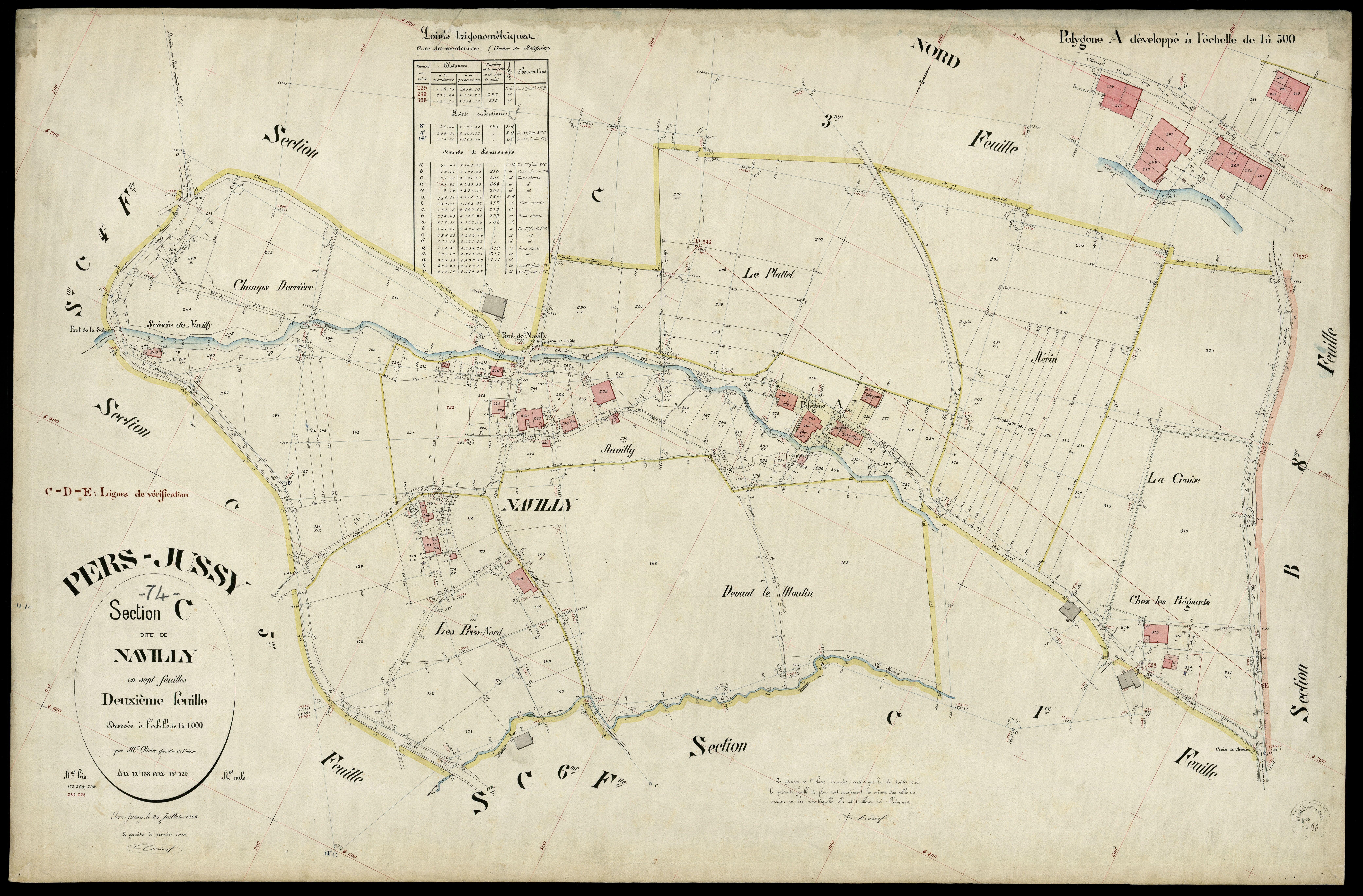 3 P 3 6846 - Feuille n° 3, parcelles n° 321 à 438 - 25 juillet 1896