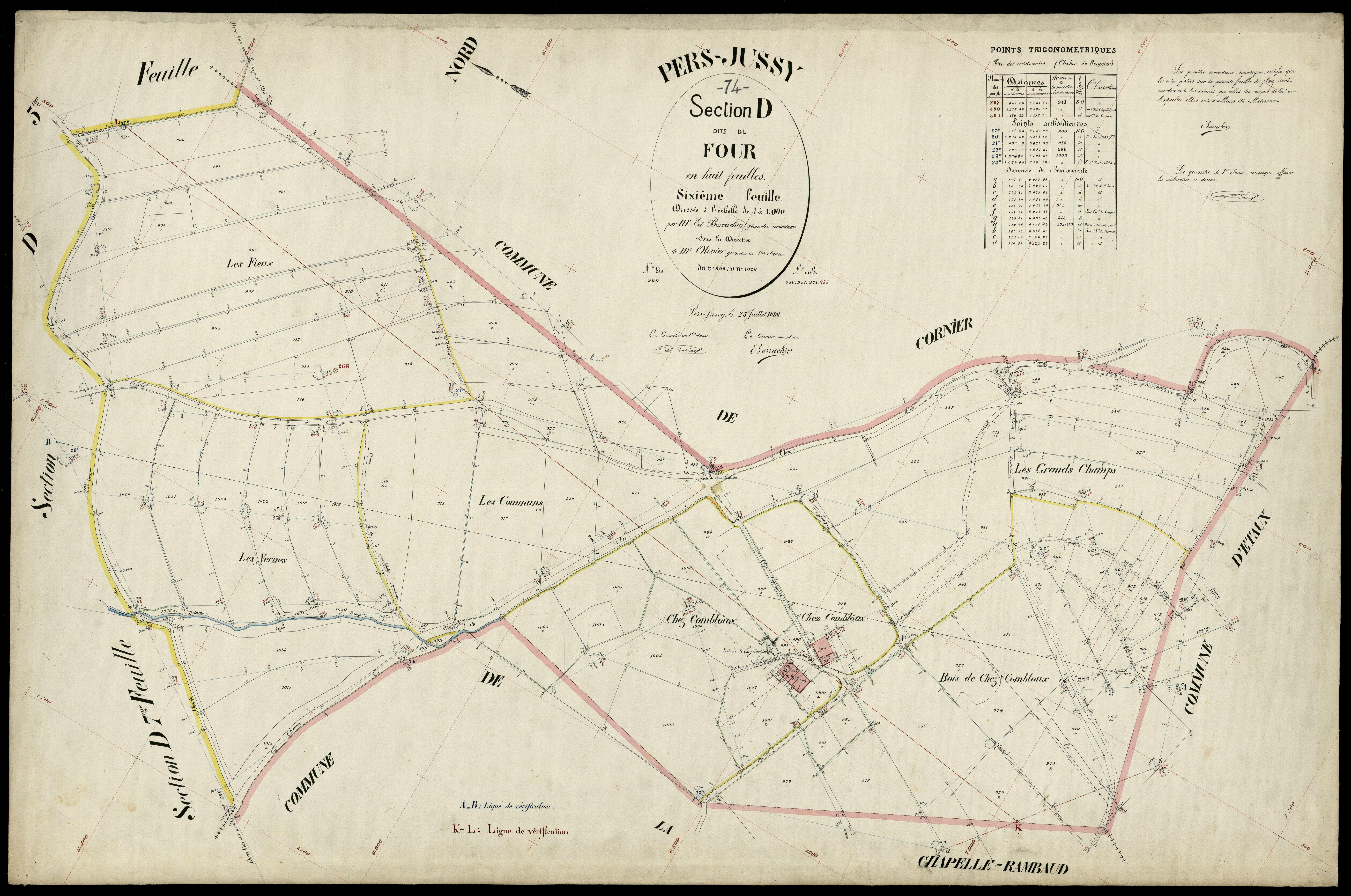 3 P 3 6857 - Feuille n° 7, parcelles n° 1027 à 1125 - 25 juillet 1896