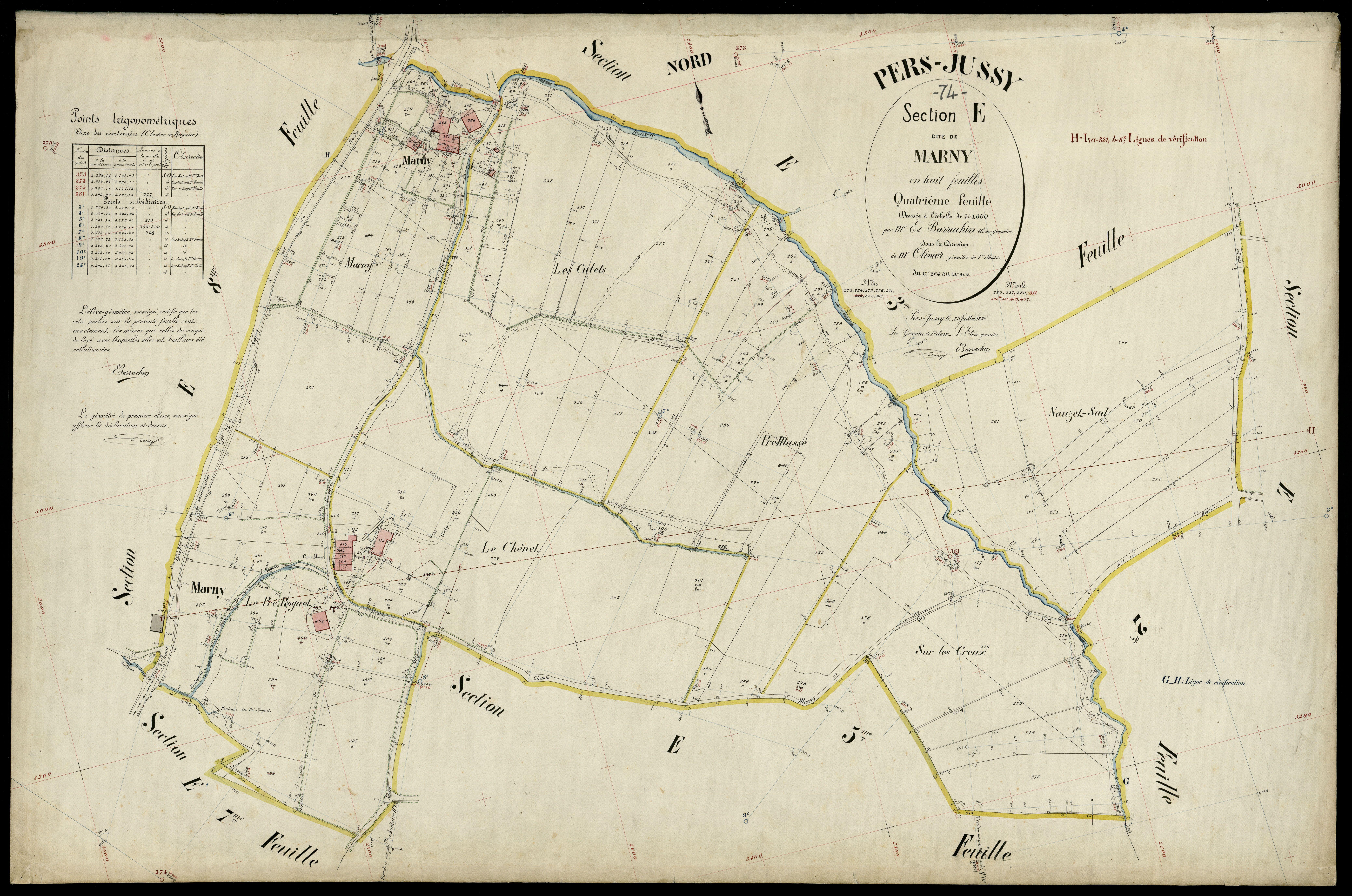 3 P 3 6863 - Feuille n° 5, parcelles n° 405 à 471 - 25 juillet 1896