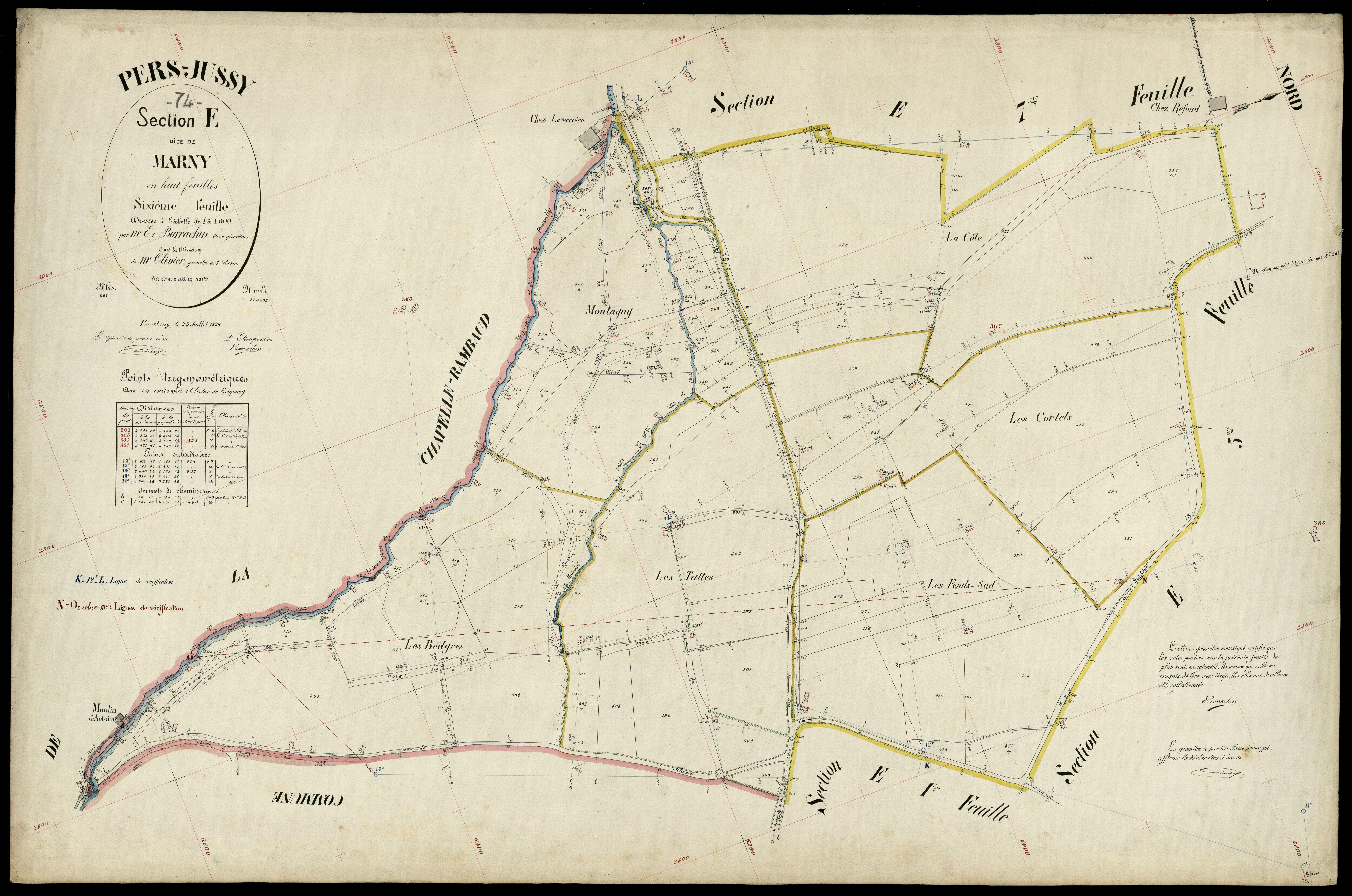 3 P 3 6865 - Feuille n° 7, parcelles n° 562 à 678 - 25 juillet 1896