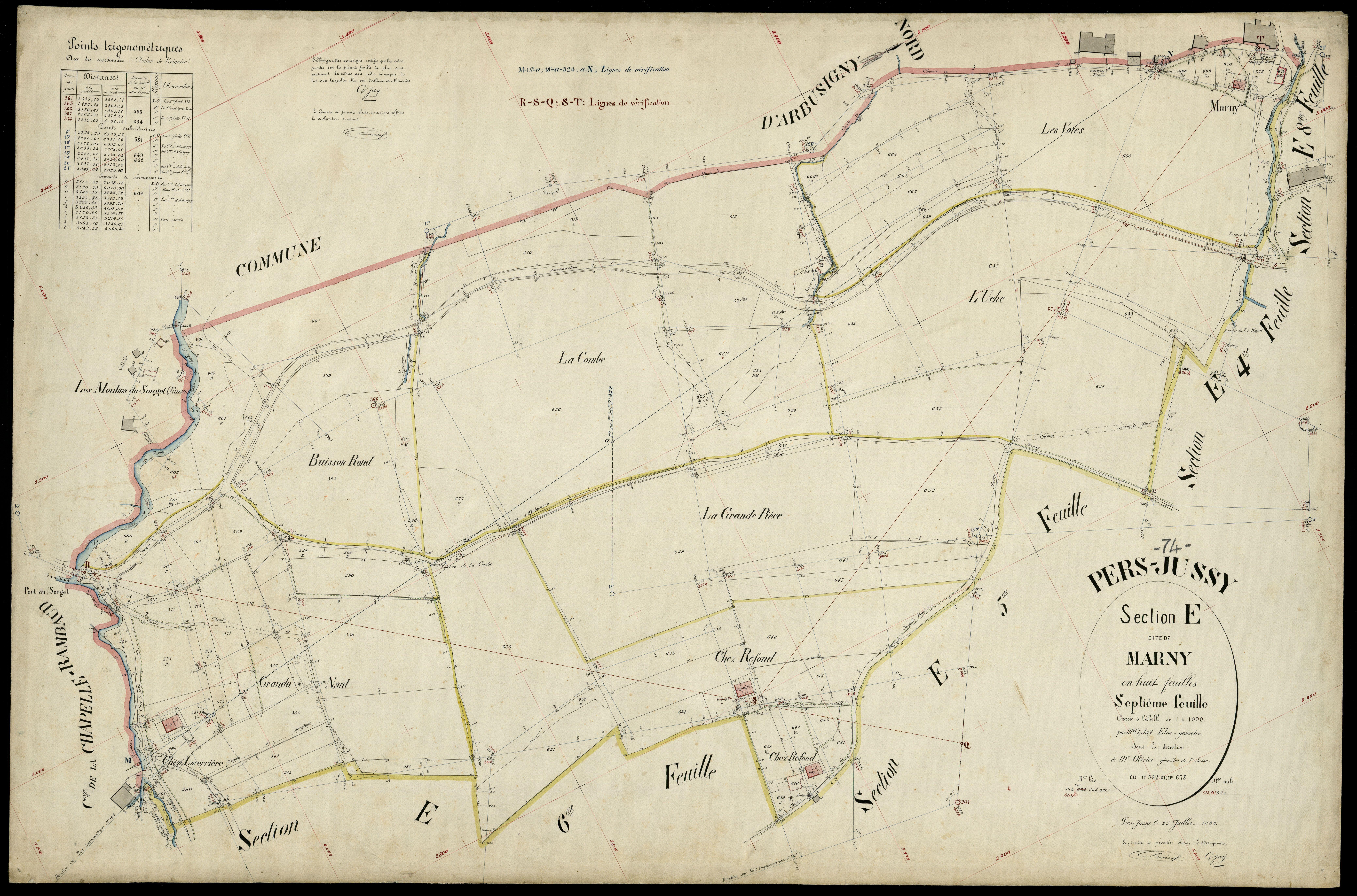 3 P 3 6866 - Feuille n° 8, parcelles n° 679 à 944 - 25 juillet 1896