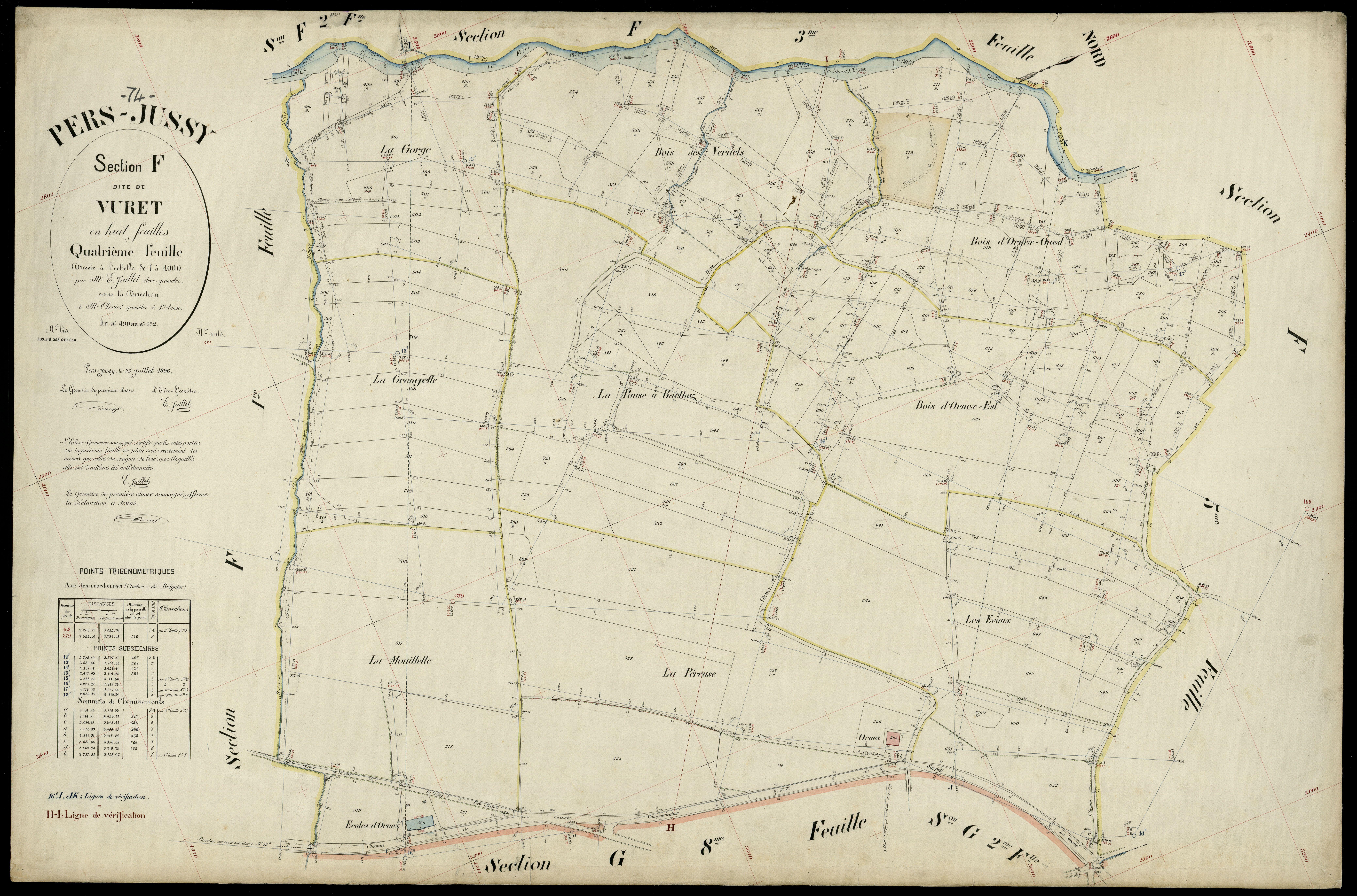 3 P 3 6871 - Feuille n° 5, parcelles n° 653 à 789 - 25 juillet 1896