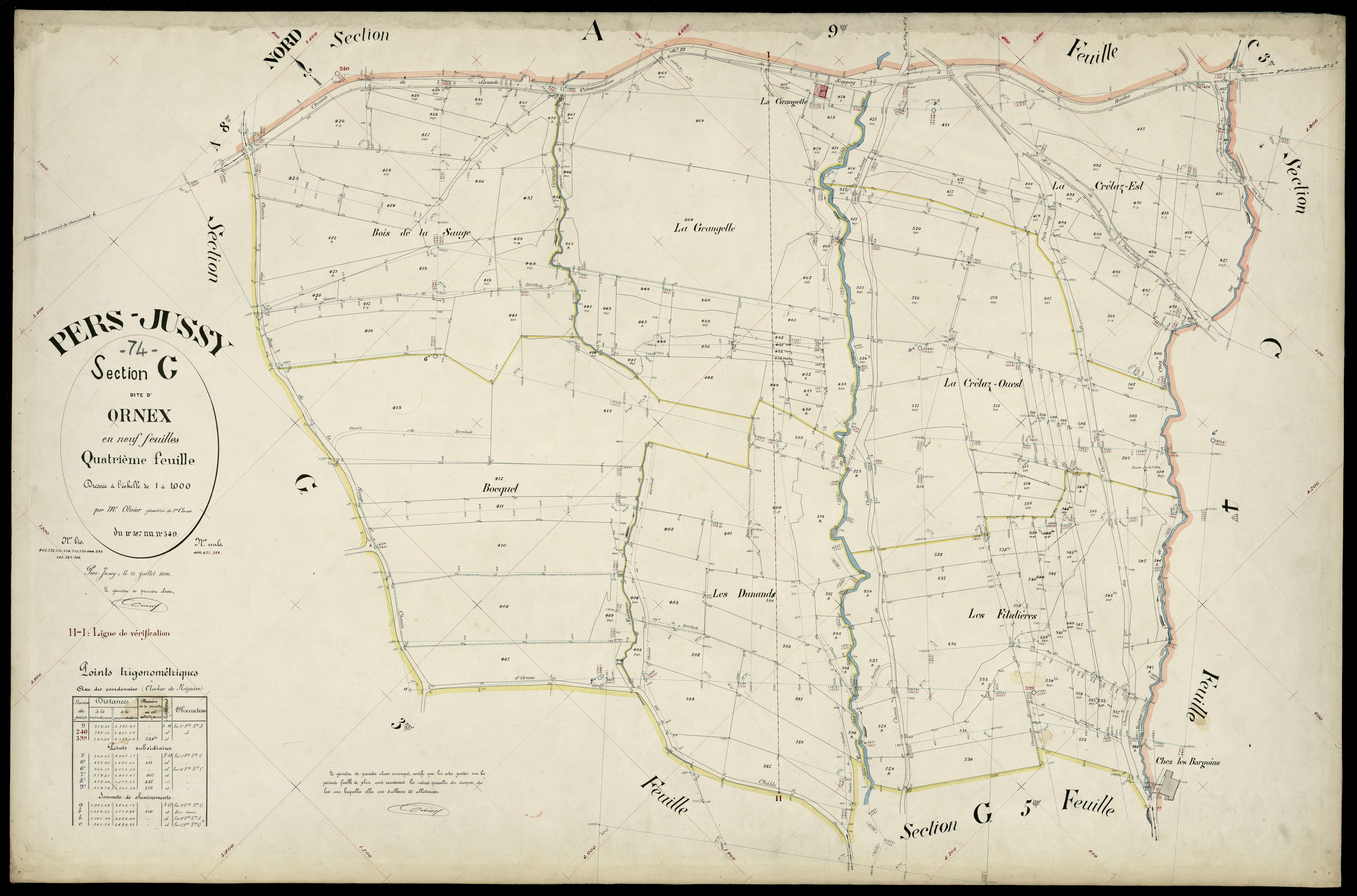3 P 3 6879 - Feuille n° 5, parcelles n° 550 à 688 - 25 juillet 1896