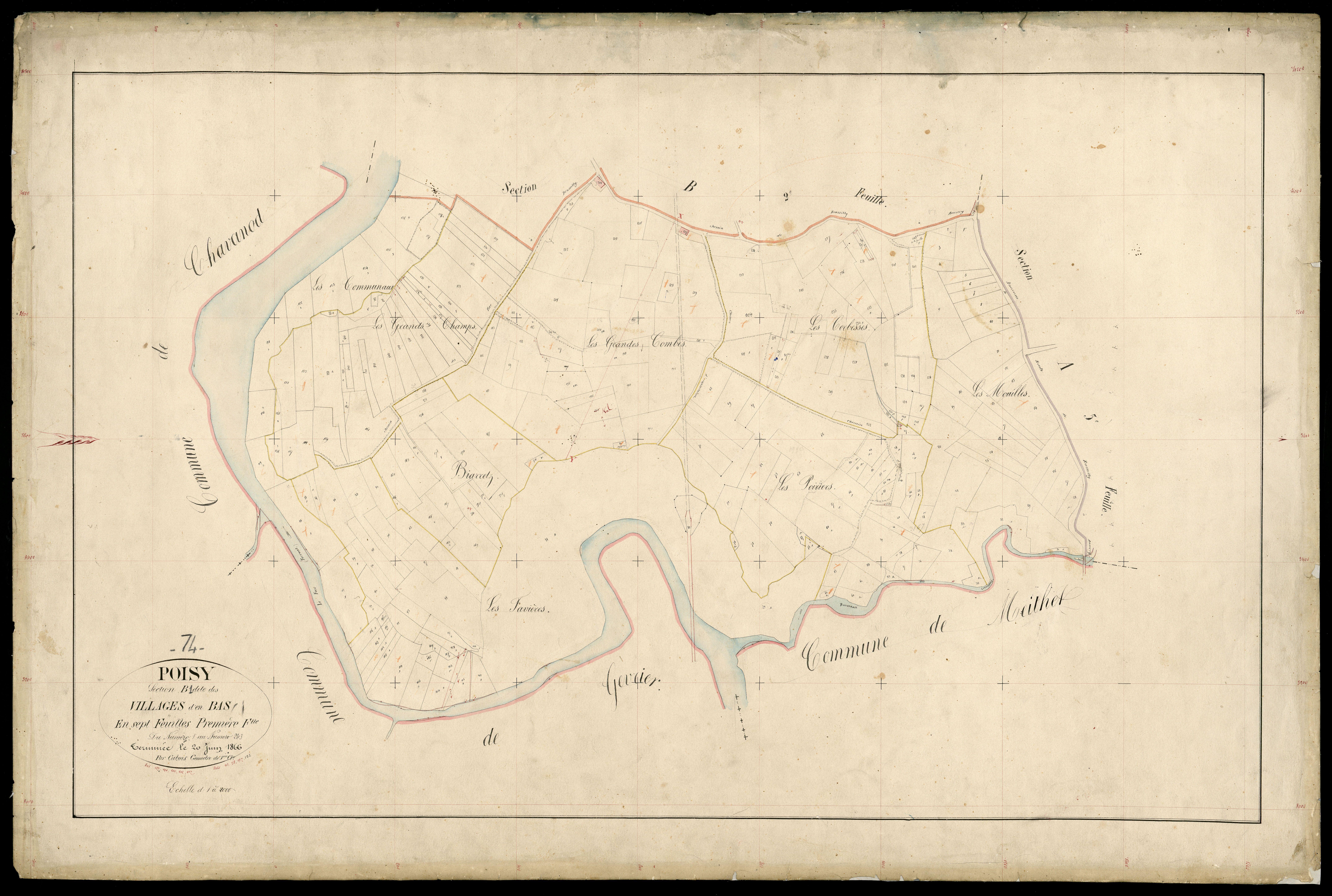 3 P 3 6938 - Feuille n° 2, parcelles n° 244 à 537 - 20 juin 1866