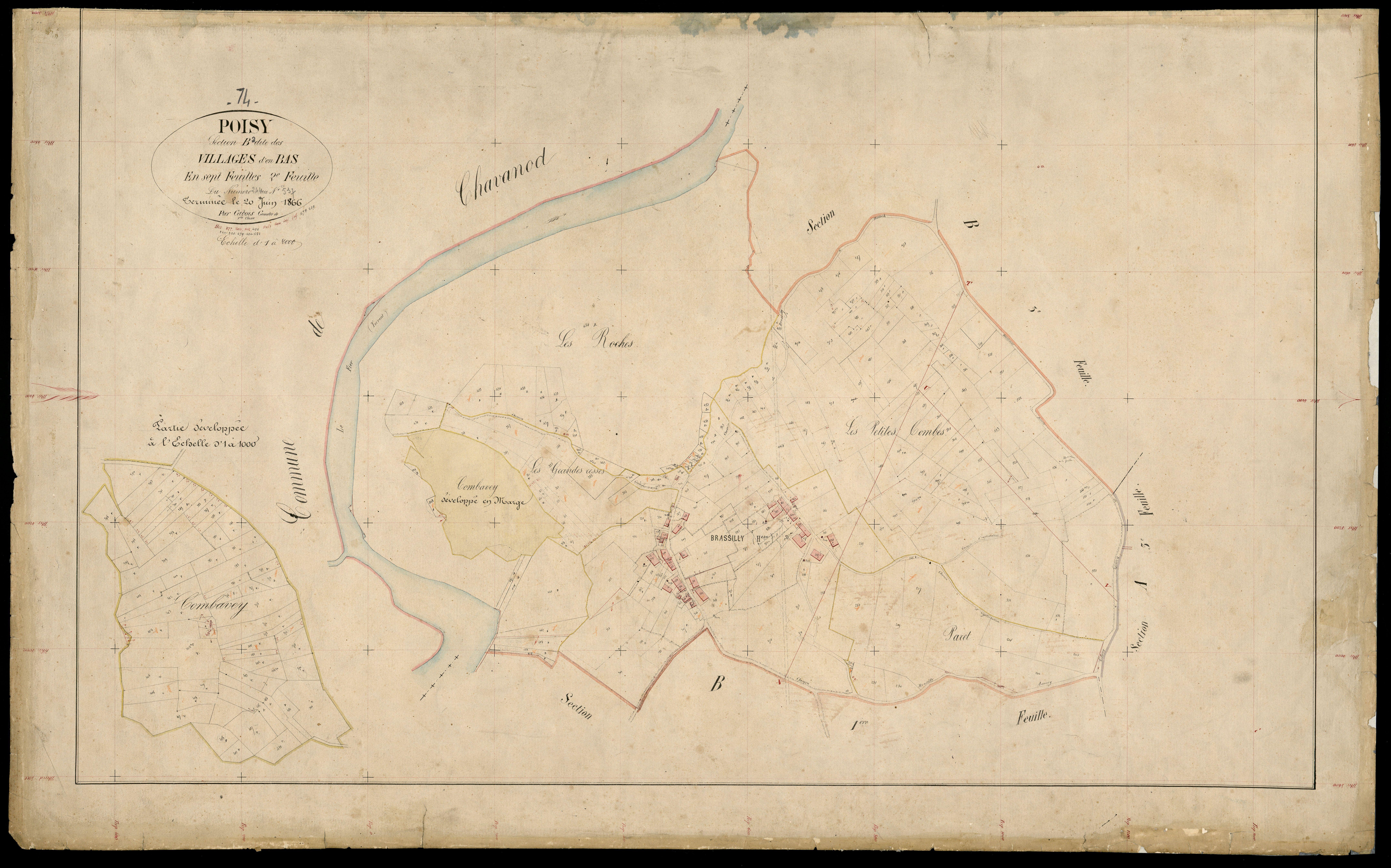 3 P 3 6939 - Feuille n° 3, parcelles n° 538 à 848 - 20 juin 1866