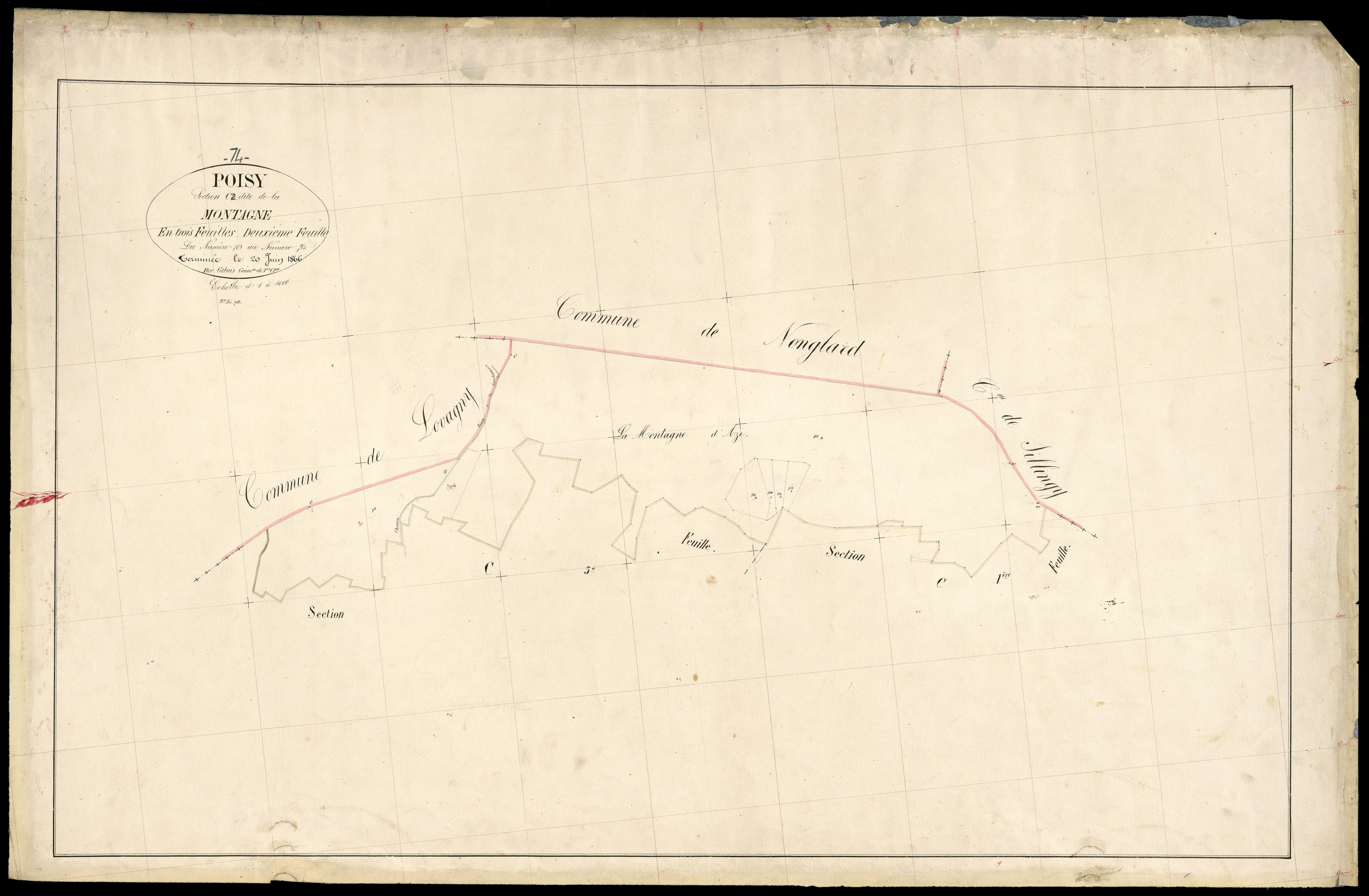 3 P 3 6946 - Feuille n° 3, parcelles n° 714 à 1278 - 20 juin 1866