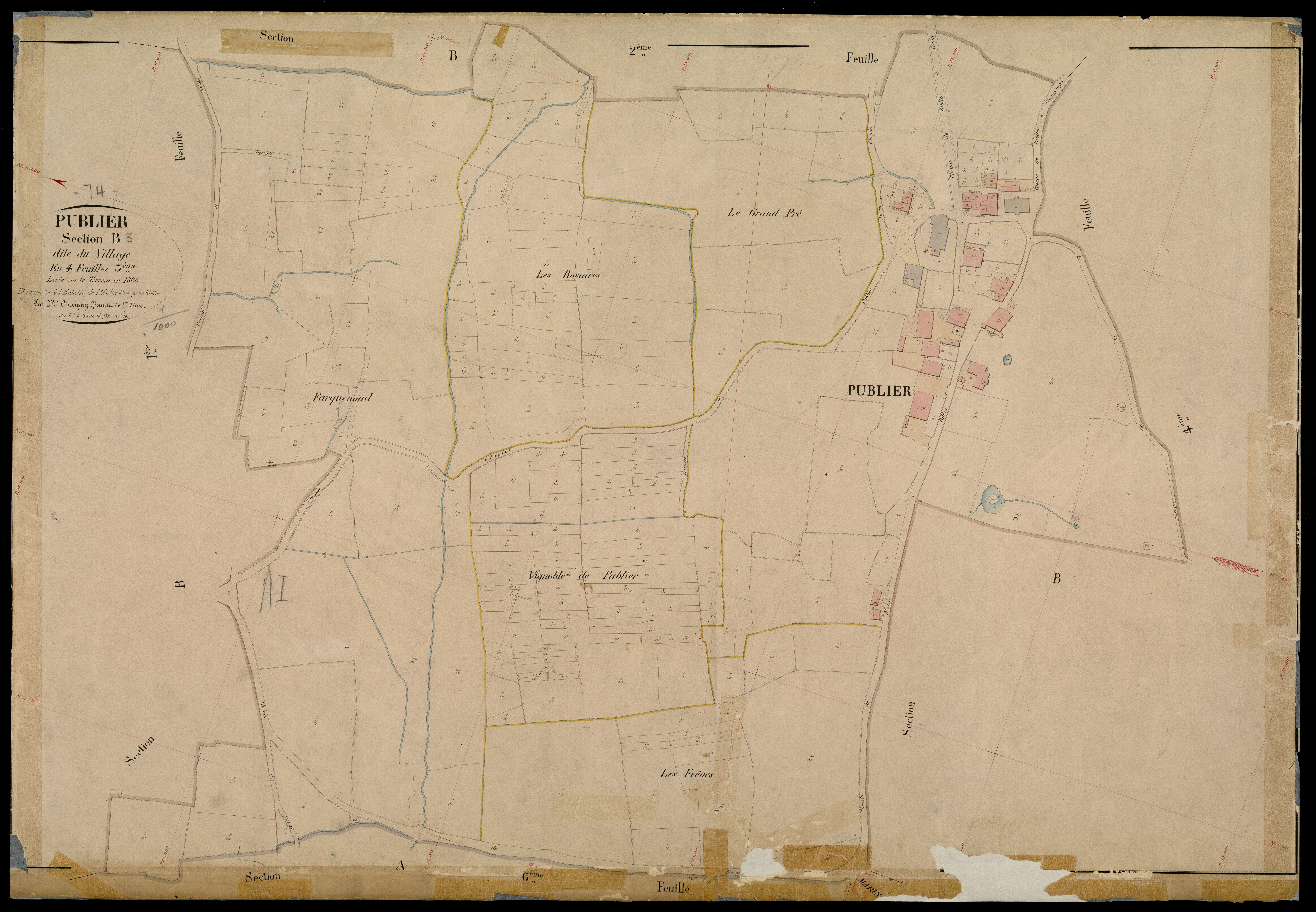 3 P 3 7008 - Feuille n° 4, parcelles n° 793 à 1274 - 8 février 1905