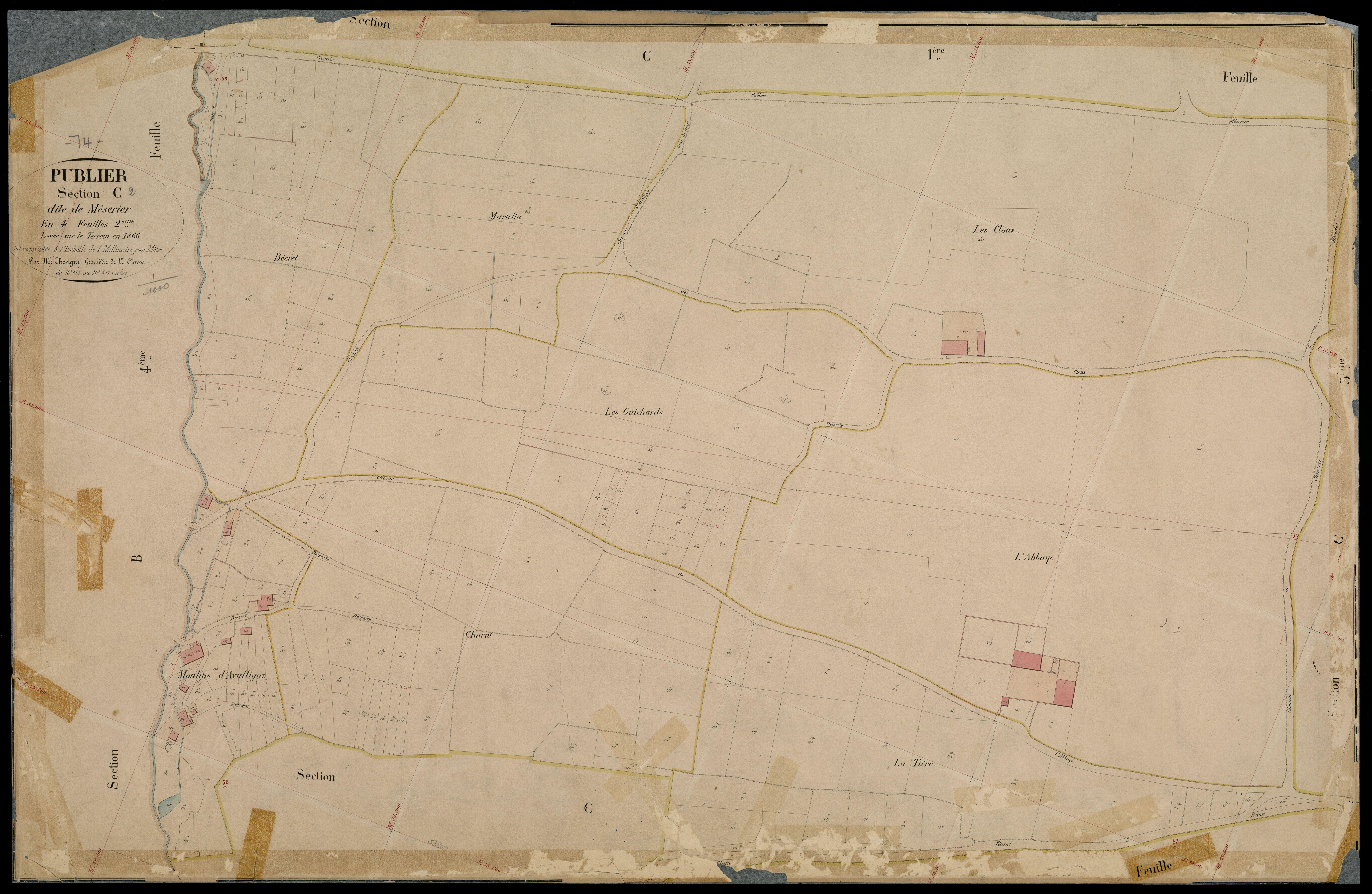 3 P 3 7011 - Feuille n° 3, parcelles n° 611 à 863 - 8 février 1905
