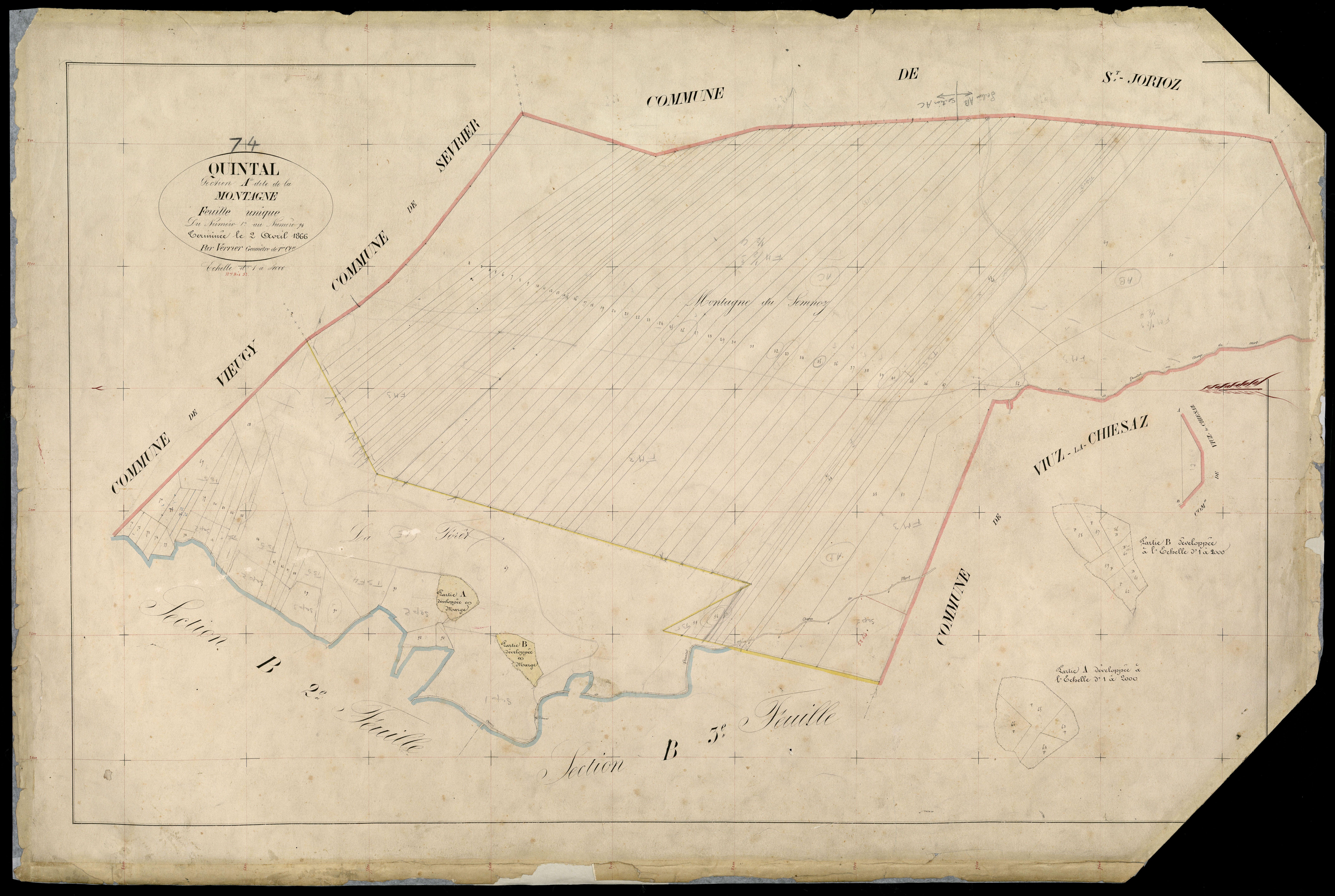 Section B : Le Bourg - 1866