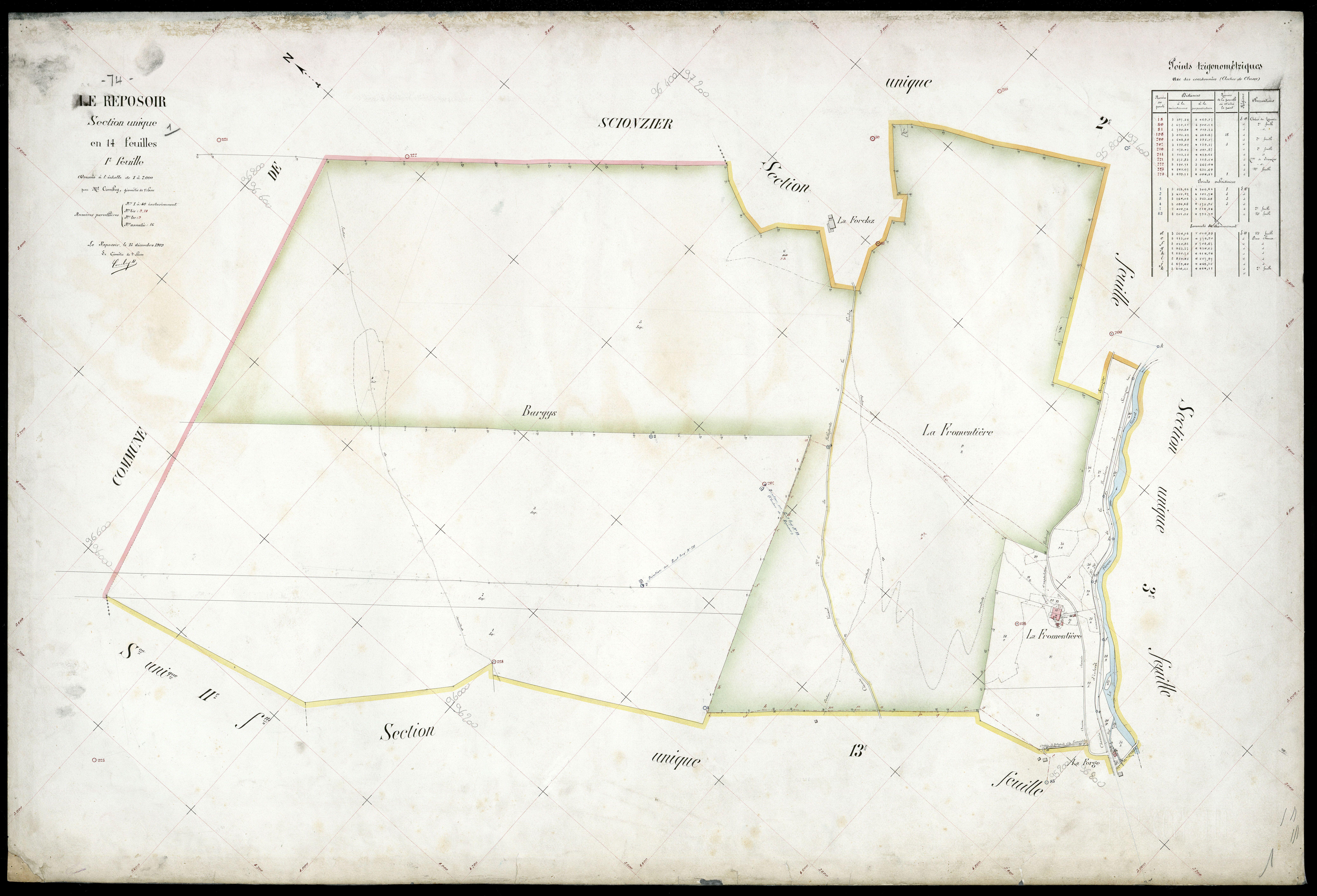 3 P 3 7093 - Feuille n° 2, parcelles n° 41 à 196 - 15 décembre 1909