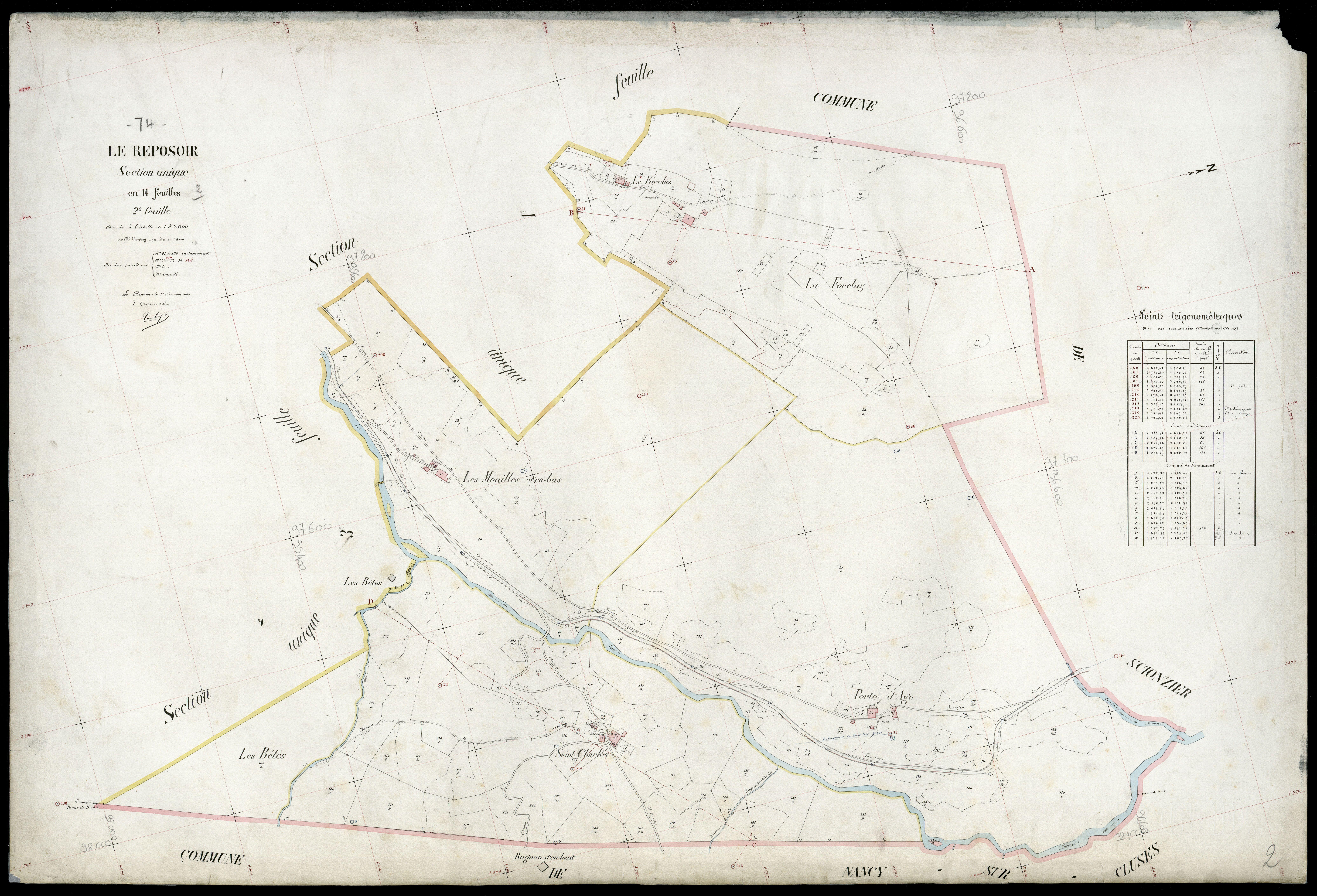 3 P 3 7094 - Feuille n° 3, parcelles n° 197 à 342 - 15 décembre 1909