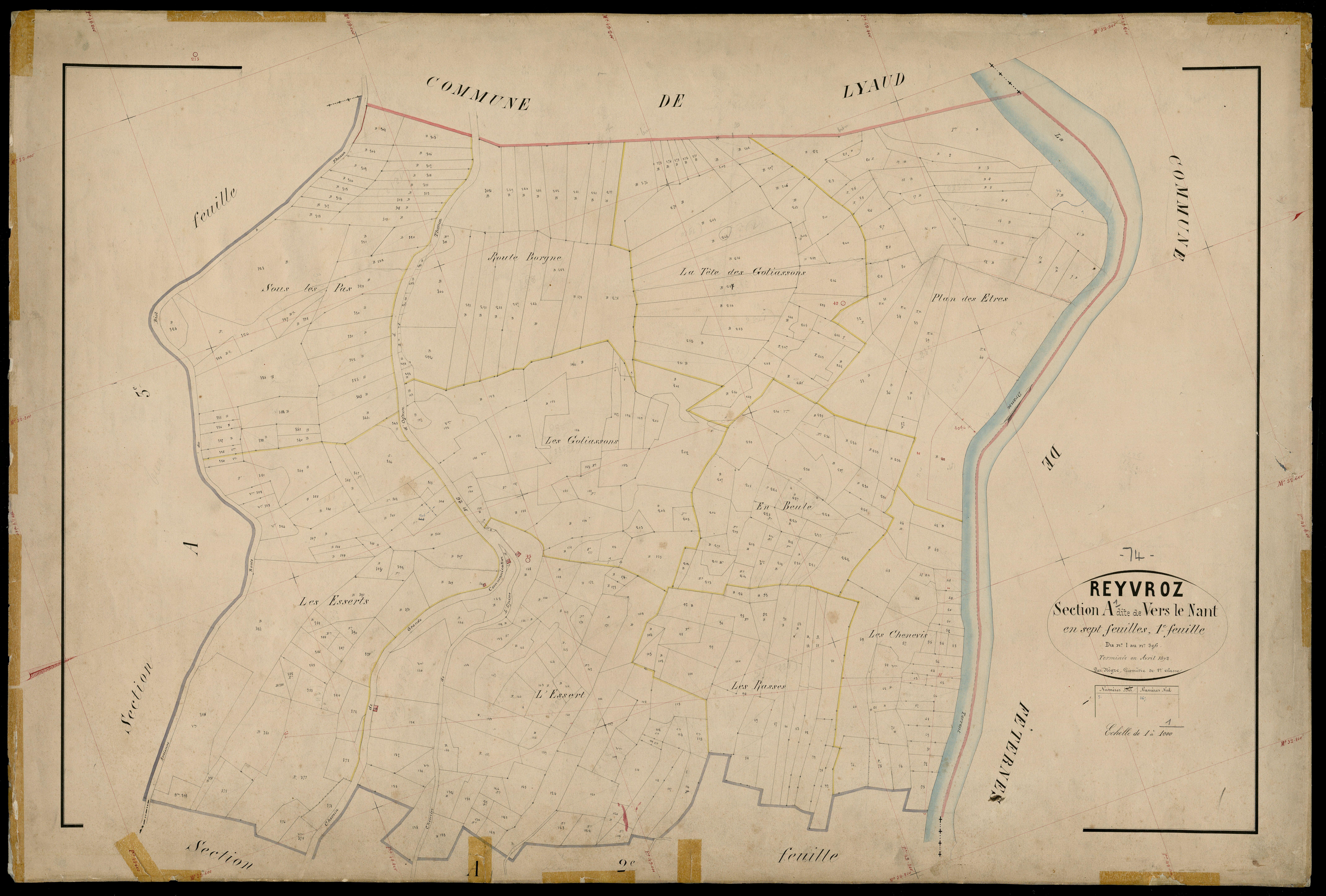 3 P 3 7108 - Feuille n° 2, parcelles n° 397 à 712 - mai 1872