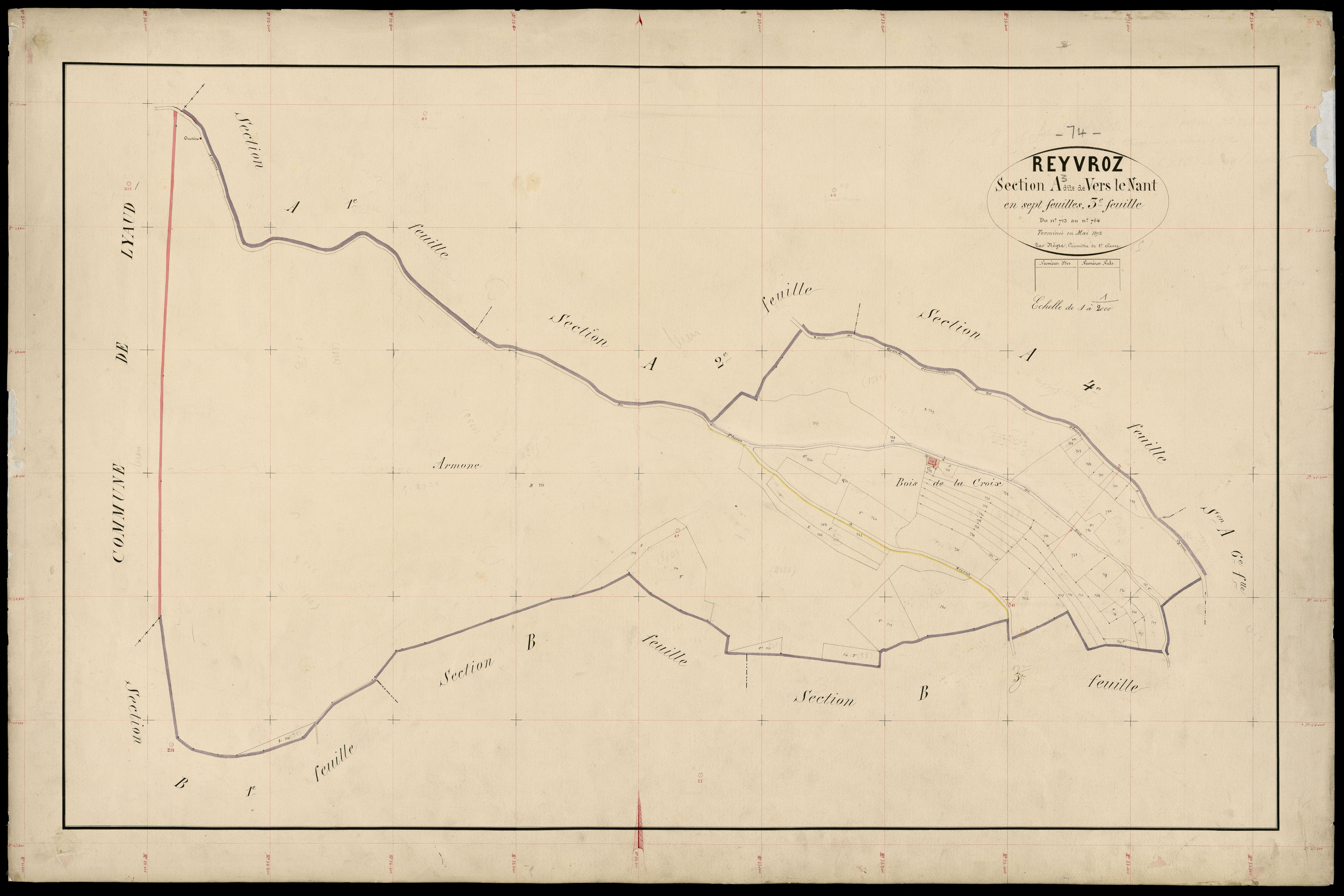 3 P 3 7110 - Feuille n° 4, parcelles n° 765 à 1027 - mai 1872