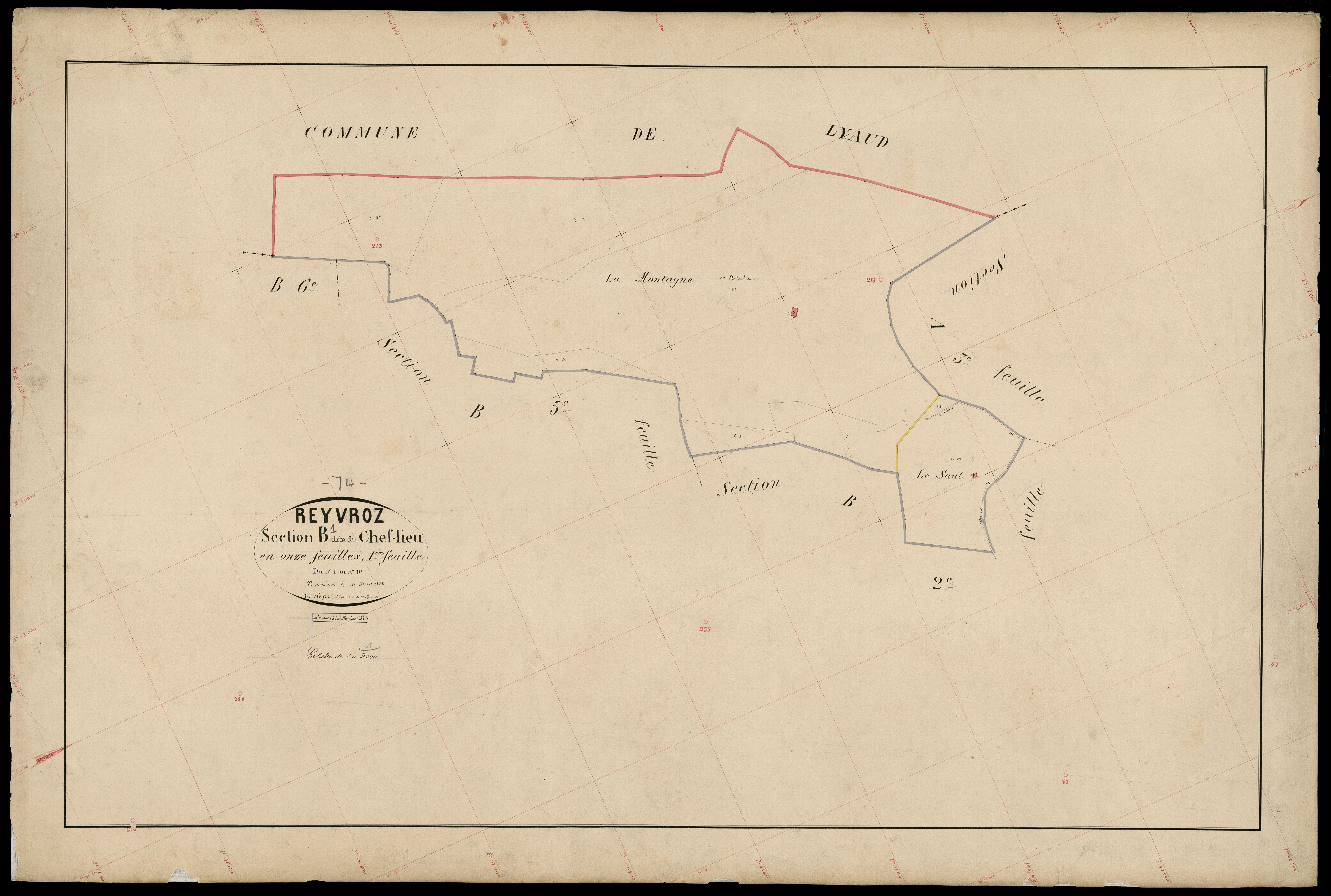 3 P 3 7115 - Feuille n° 2, parcelles n° 11 à 236 - 20 juin 1872