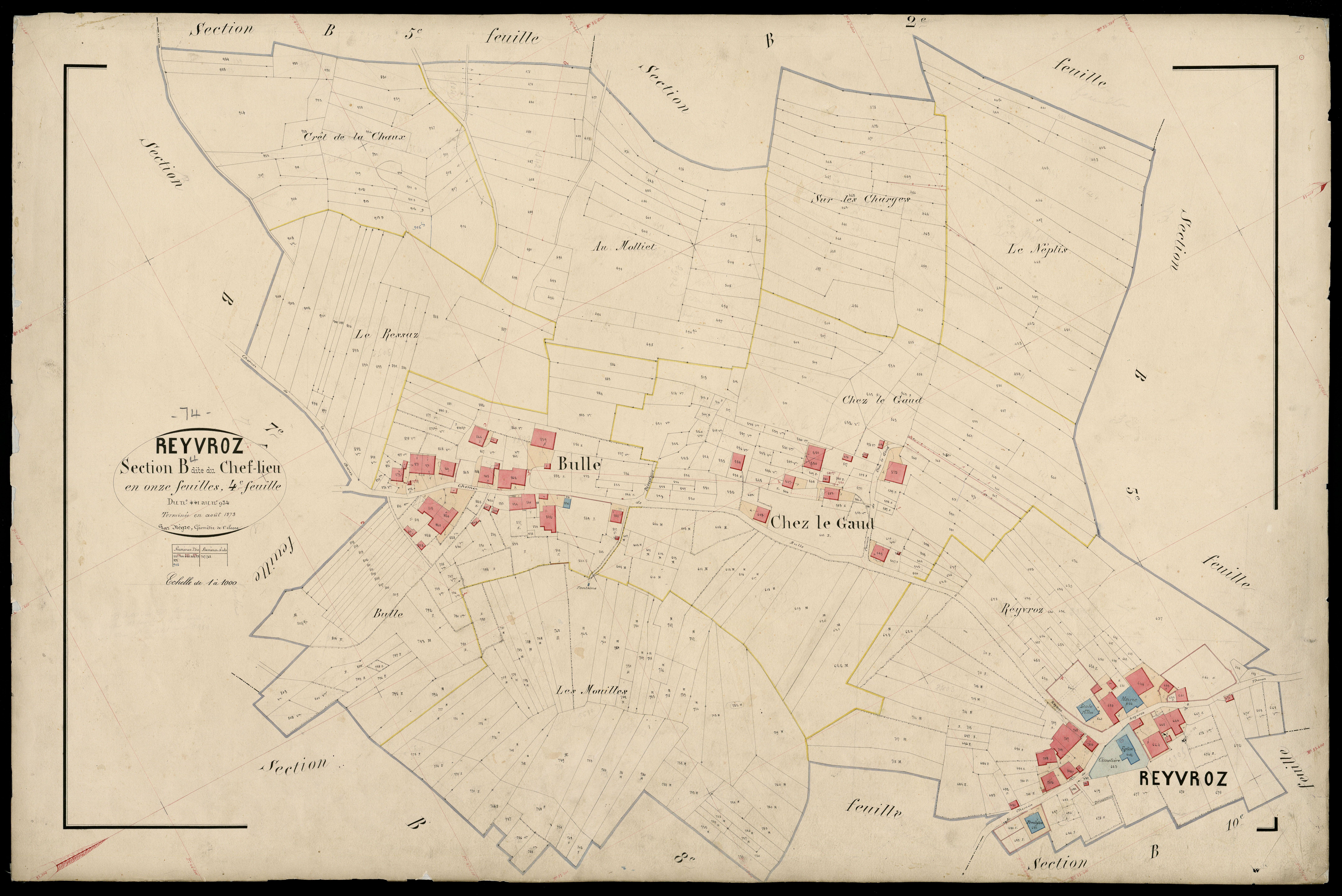 3 P 3 7118 - Feuille n° 5, parcelles n° 935 à 1210 - août 1872