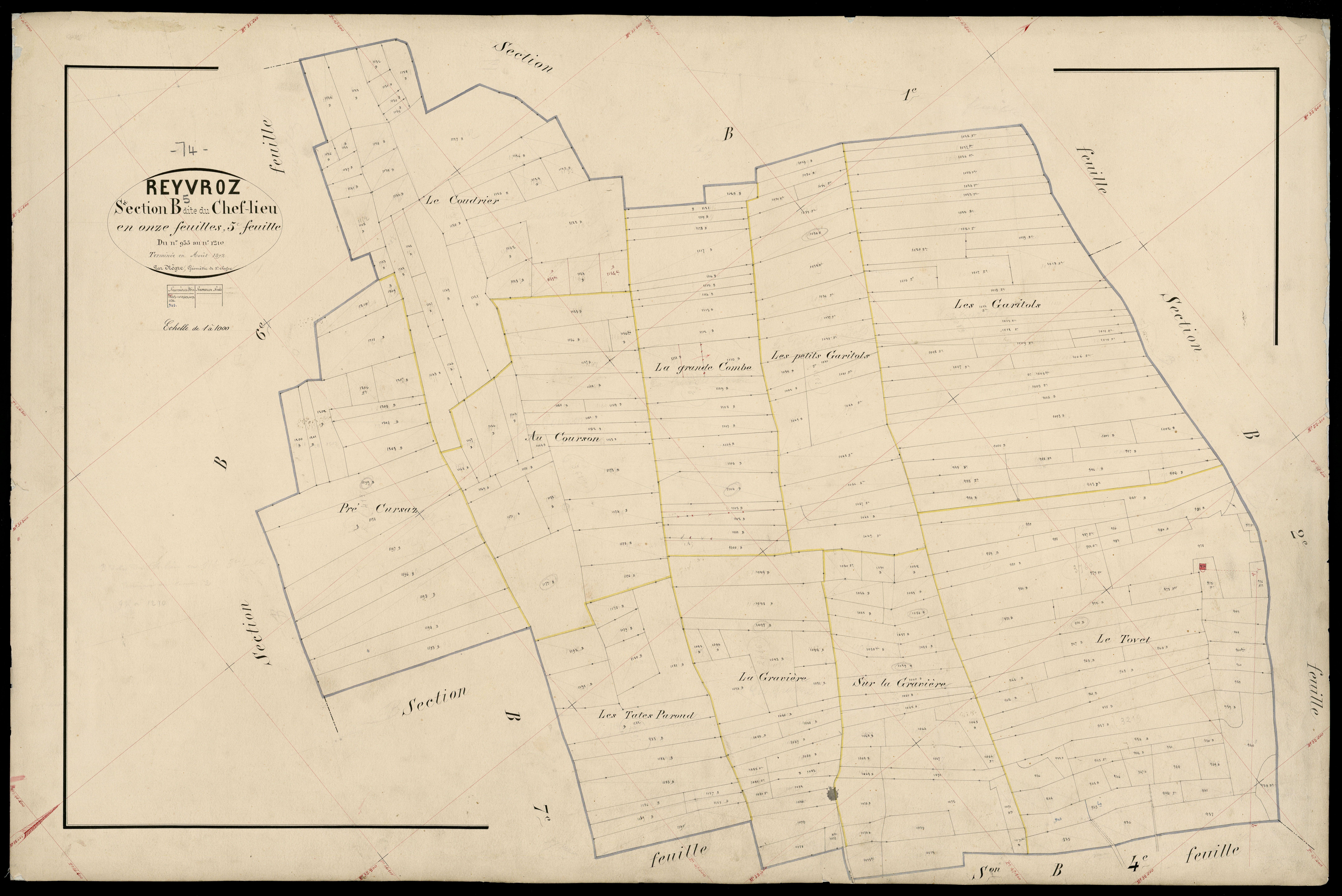 3 P 3 7119 - Feuille n° 6, parcelles n° 1211 à 1340 - 15 juillet 1873