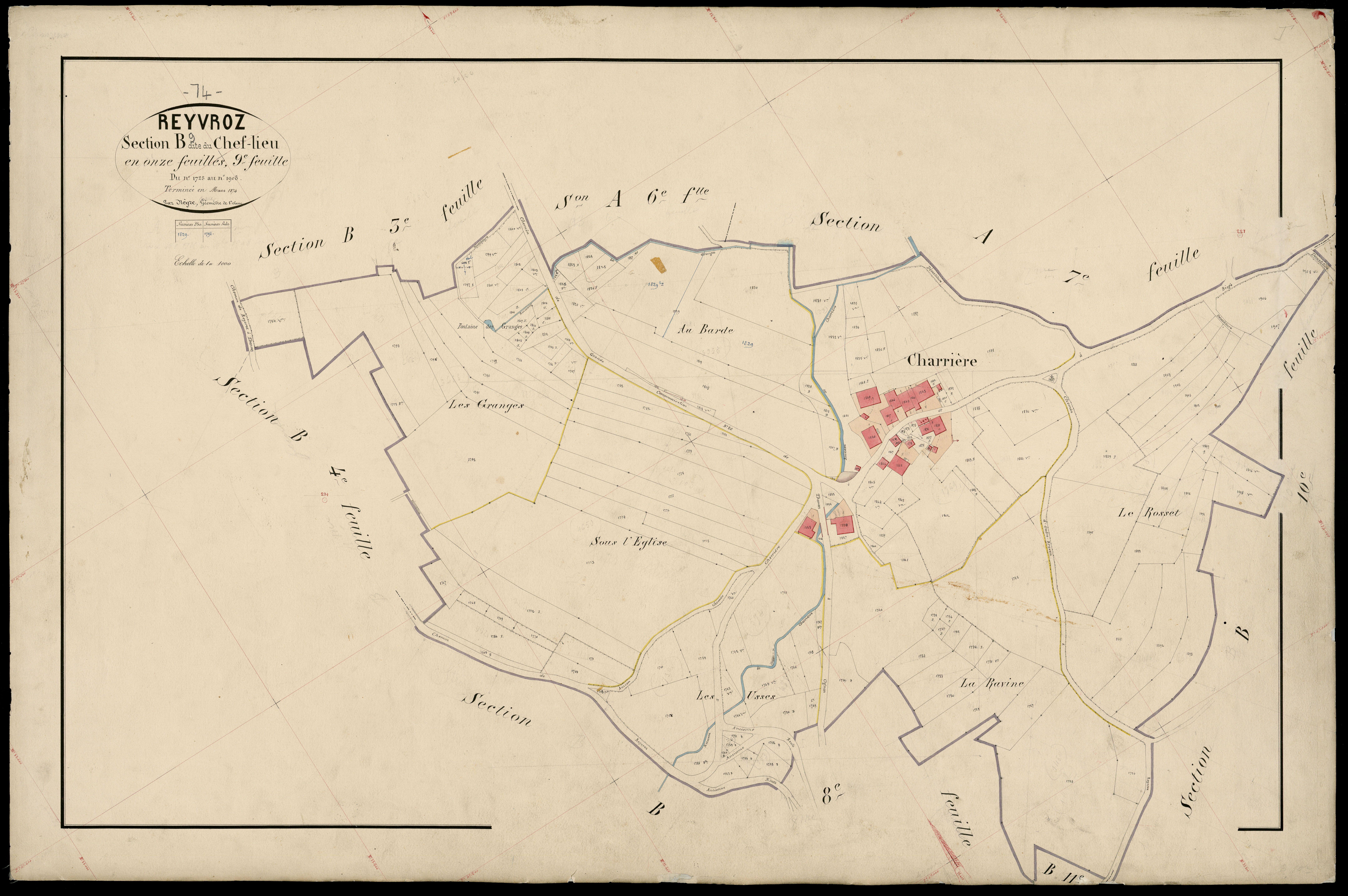 3 P 3 7123 - Feuille n° 10, parcelles n° 1909 à 2077 - avril 1874