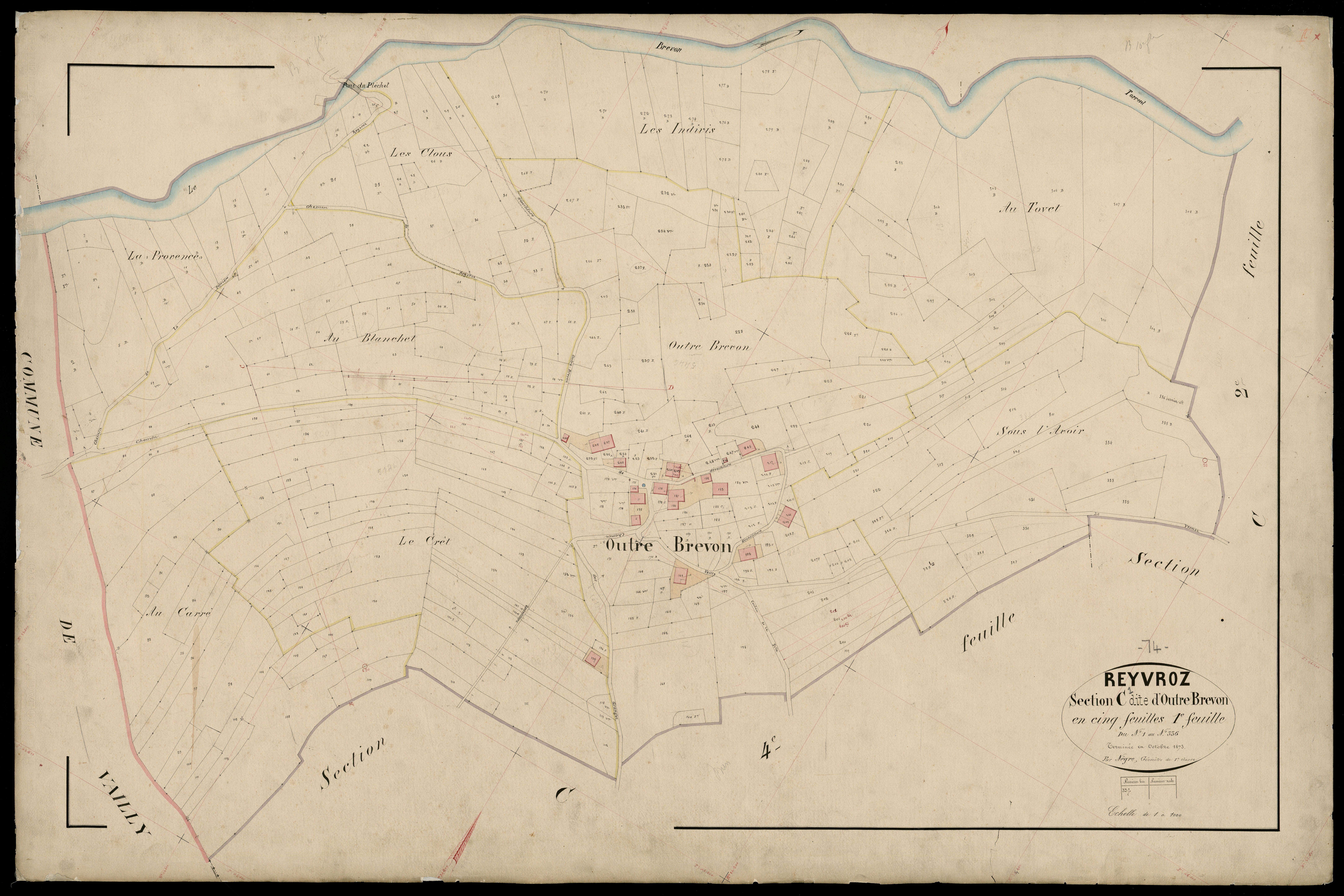 3 P 3 7126 - Feuille n° 2, parcelles n° 337 à 641 - octobre 1873