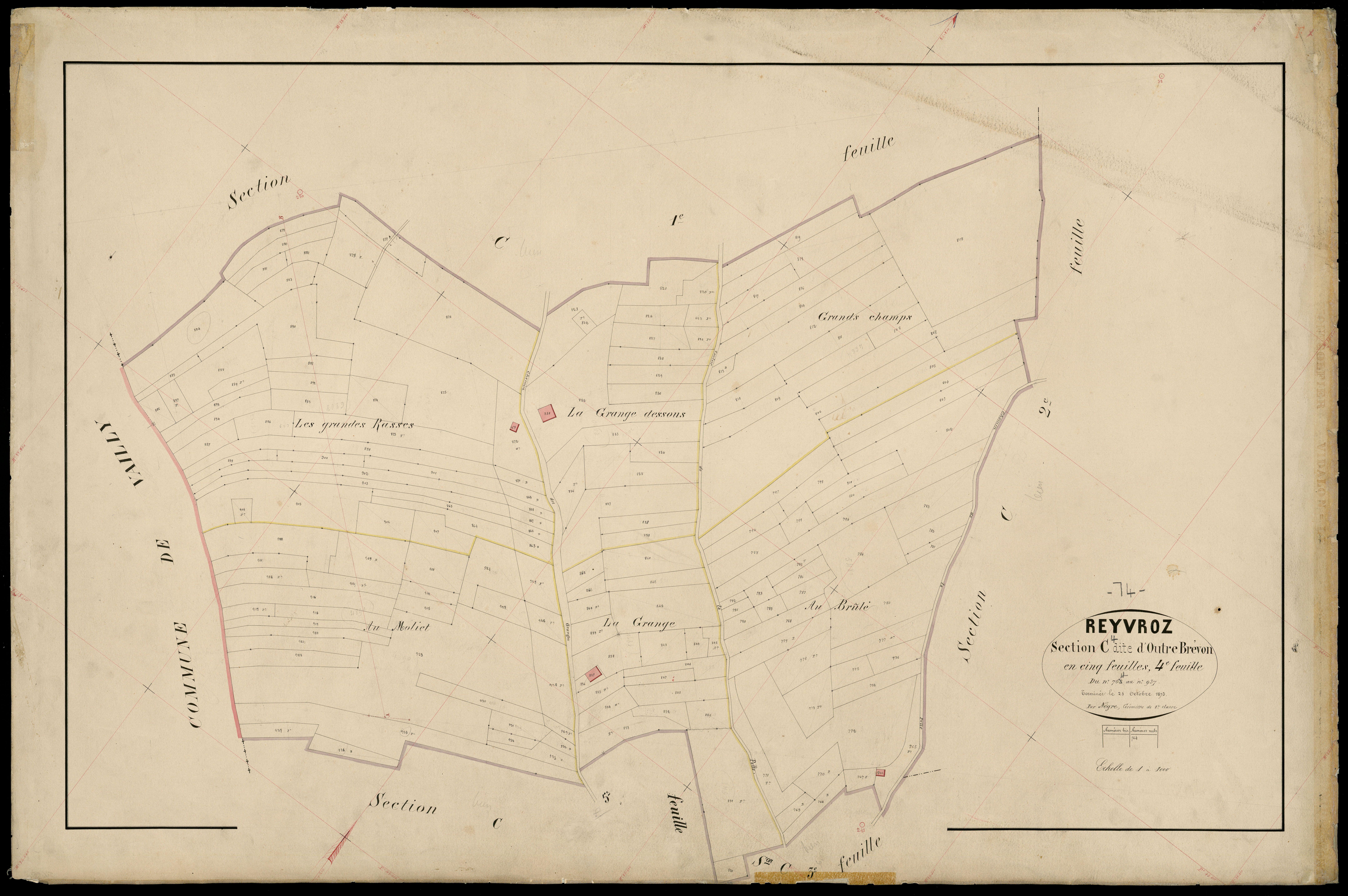 3 P 3 7129 - Feuille n° 5, parcelles n° 938 à 1058 - septembre 1873